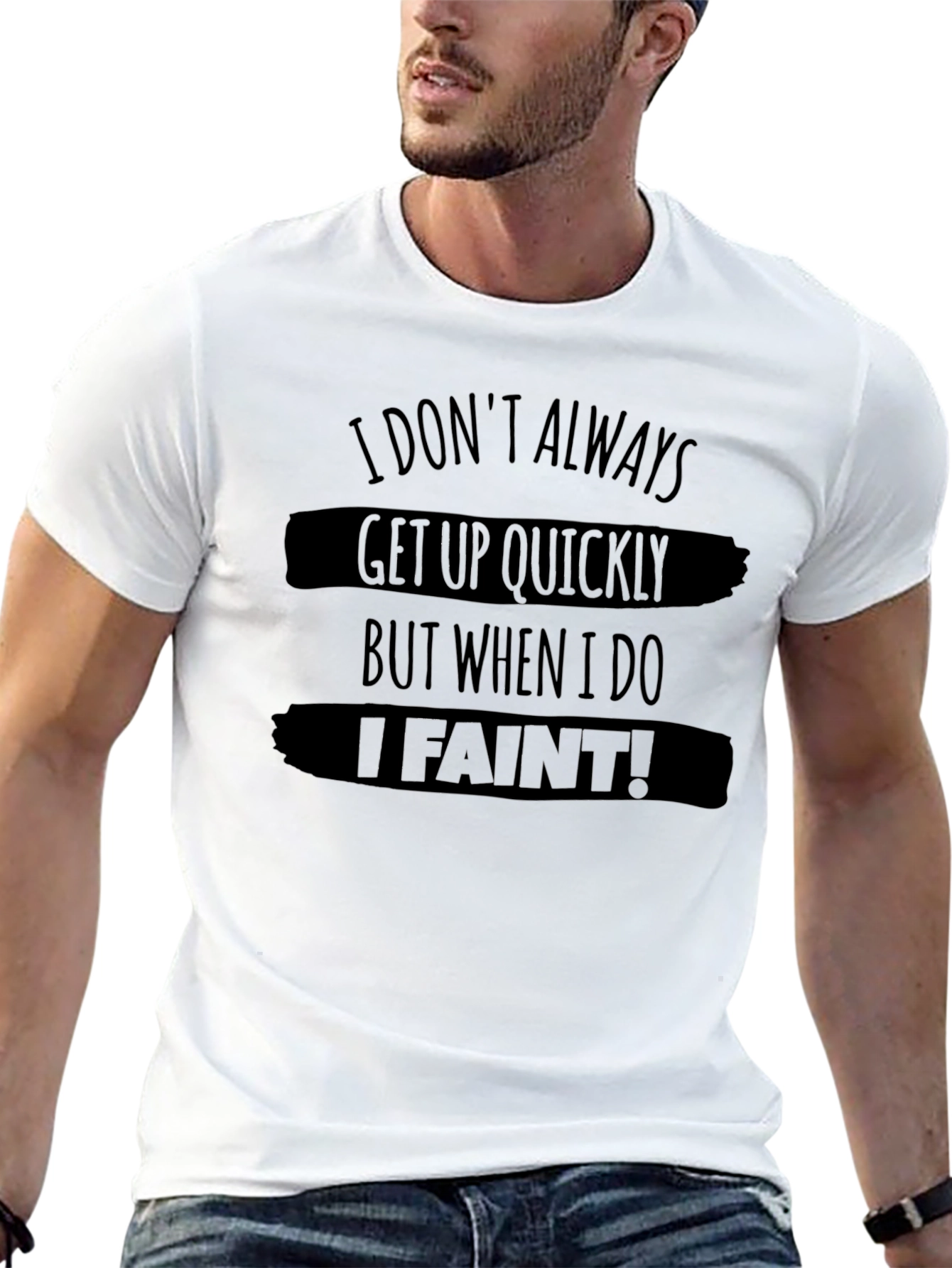 Funny I Faint! Graphic Black T-Shirt
