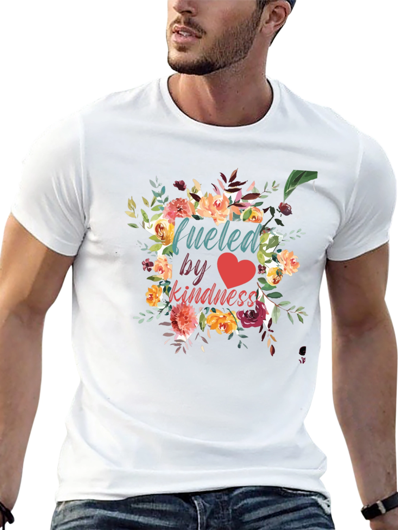 Fueled by Kindness Floral Graphic T-Shirt