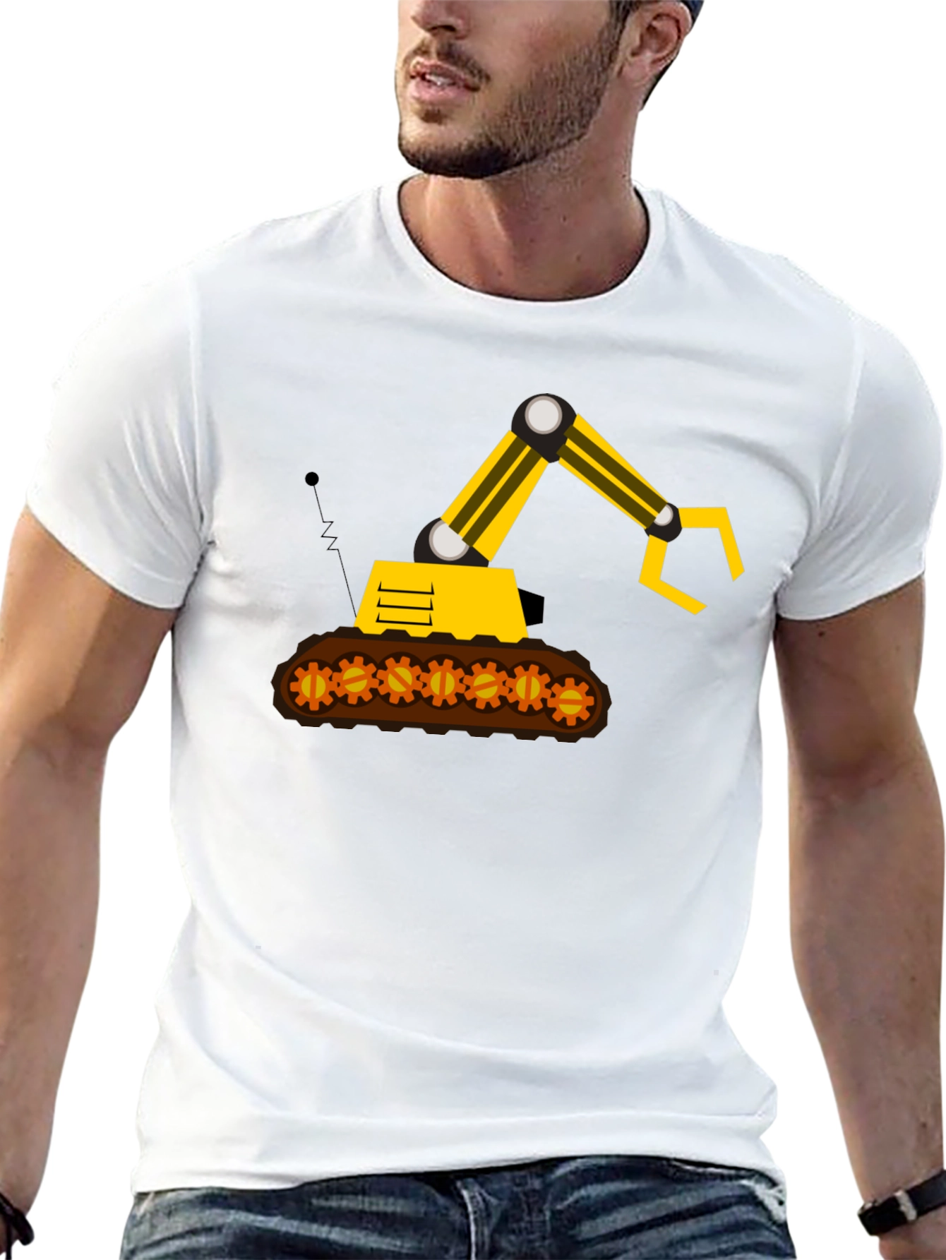 Construction Digger Graphic Tee - Black
