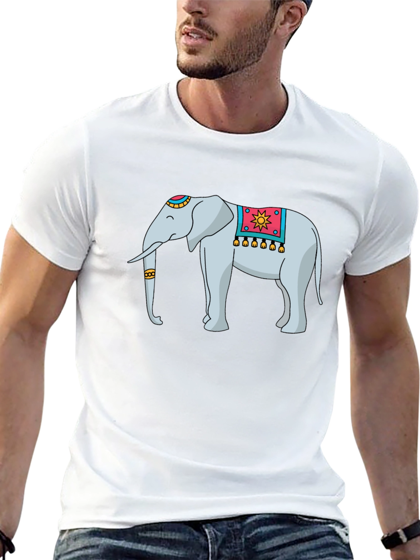 Elephant Graphic Tee - Black Cotton Blend