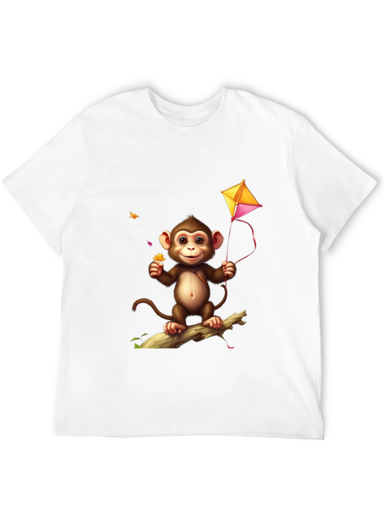 Playful Monkey Kite Graphic T-Shirt