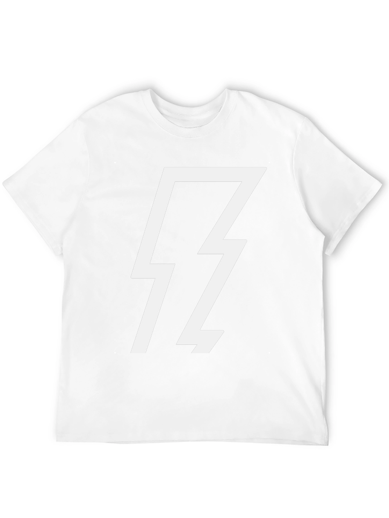 Black T-Shirt with White Lightning Bolt Graphic