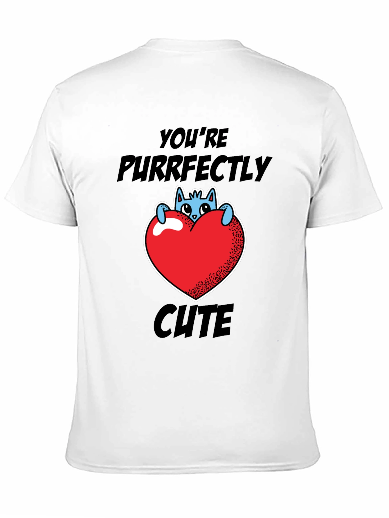 Purrfectly Cute Cat Heart Graphic T-Shirt