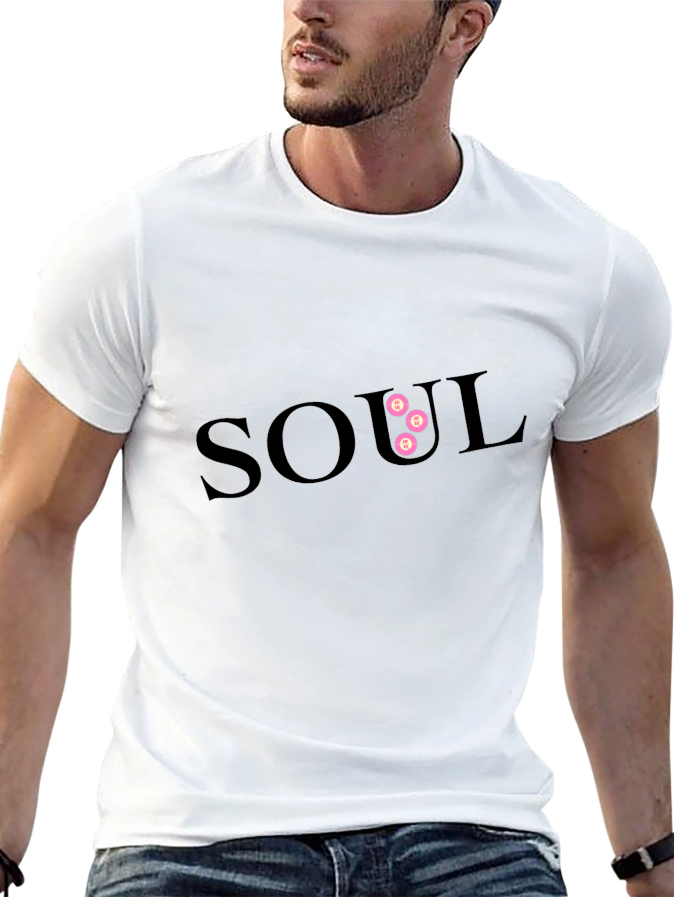 SOUL Graphic Print Mens Black T-Shirt