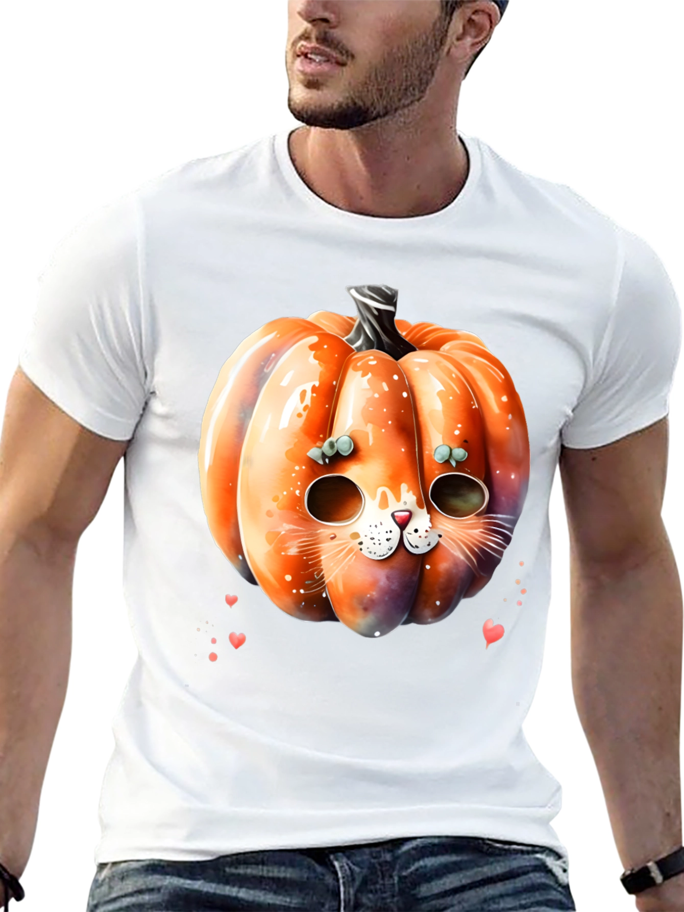Halloween Pumpkin Cat T-Shirt
