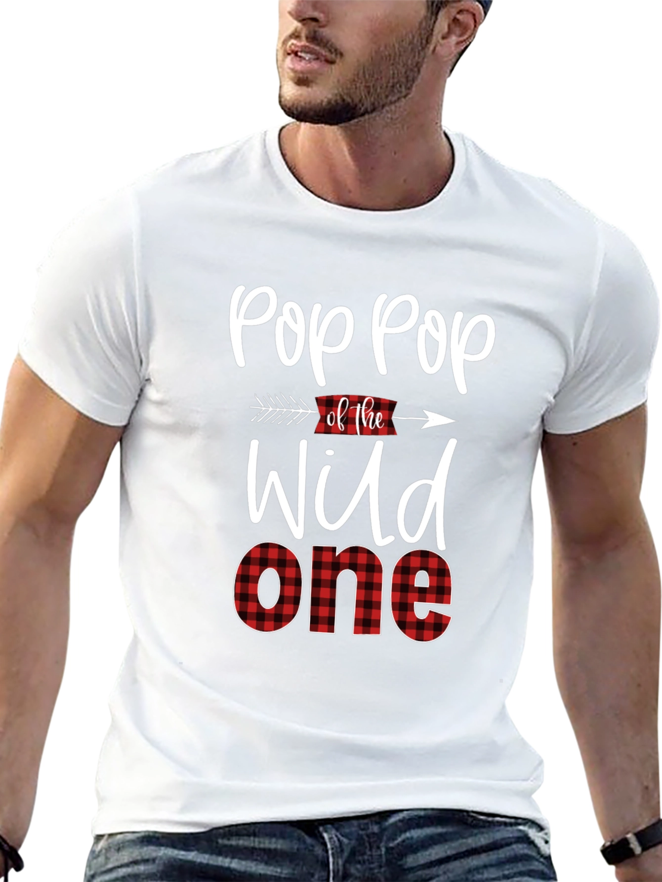 Pop Pop of the Wild One Black Graphic Tee