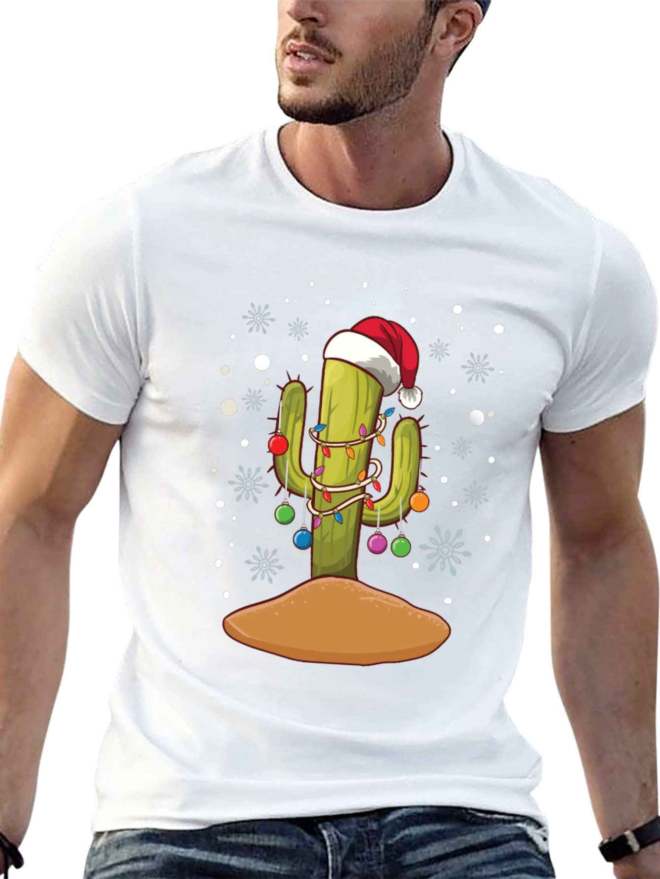 Festive Cactus Holiday T-Shirt