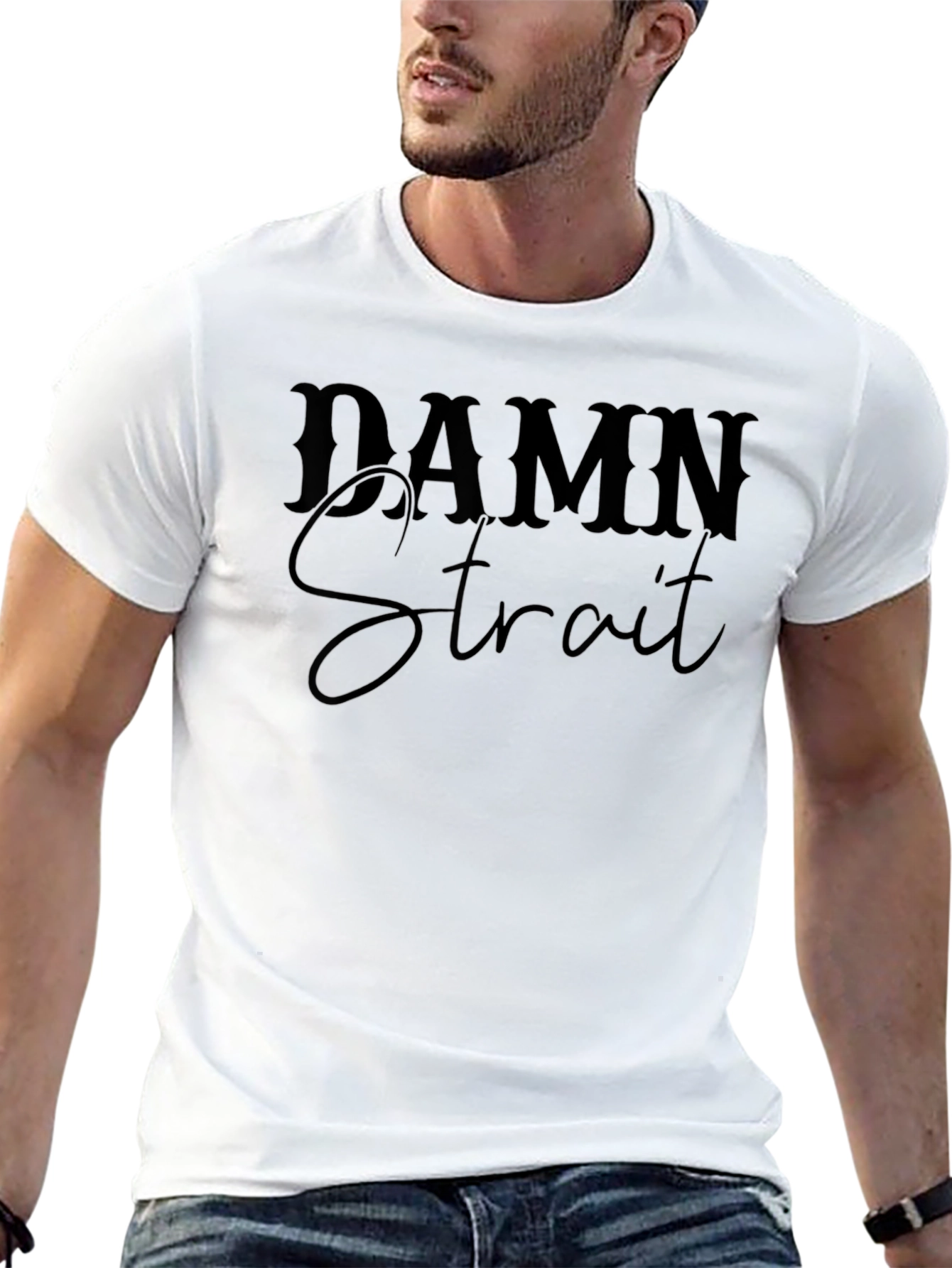 Damn Strait Black T-Shirt - Mens Graphic Tee