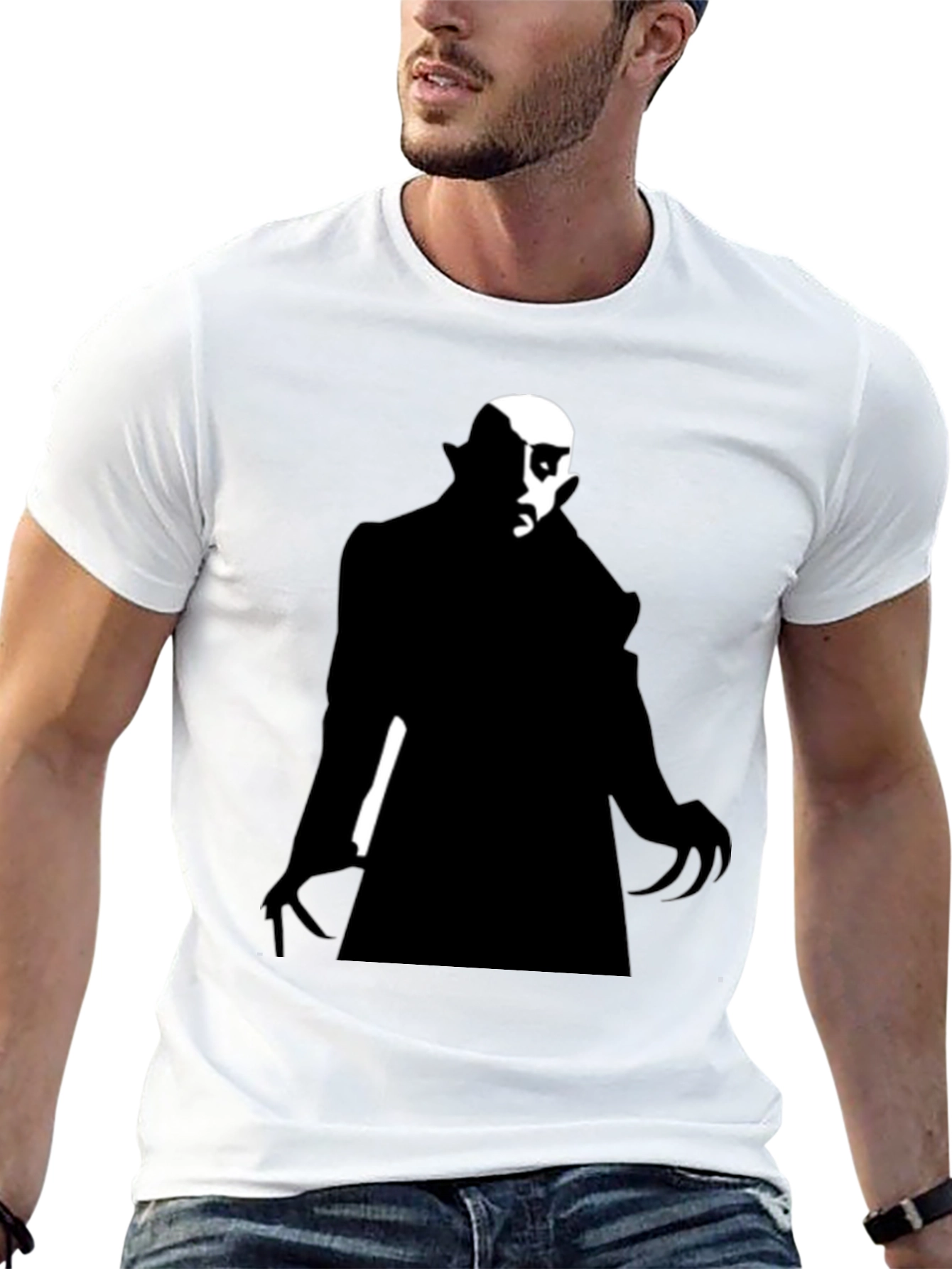 Vampire Silhouette Graphic Tee - Mens Black T-Shirt