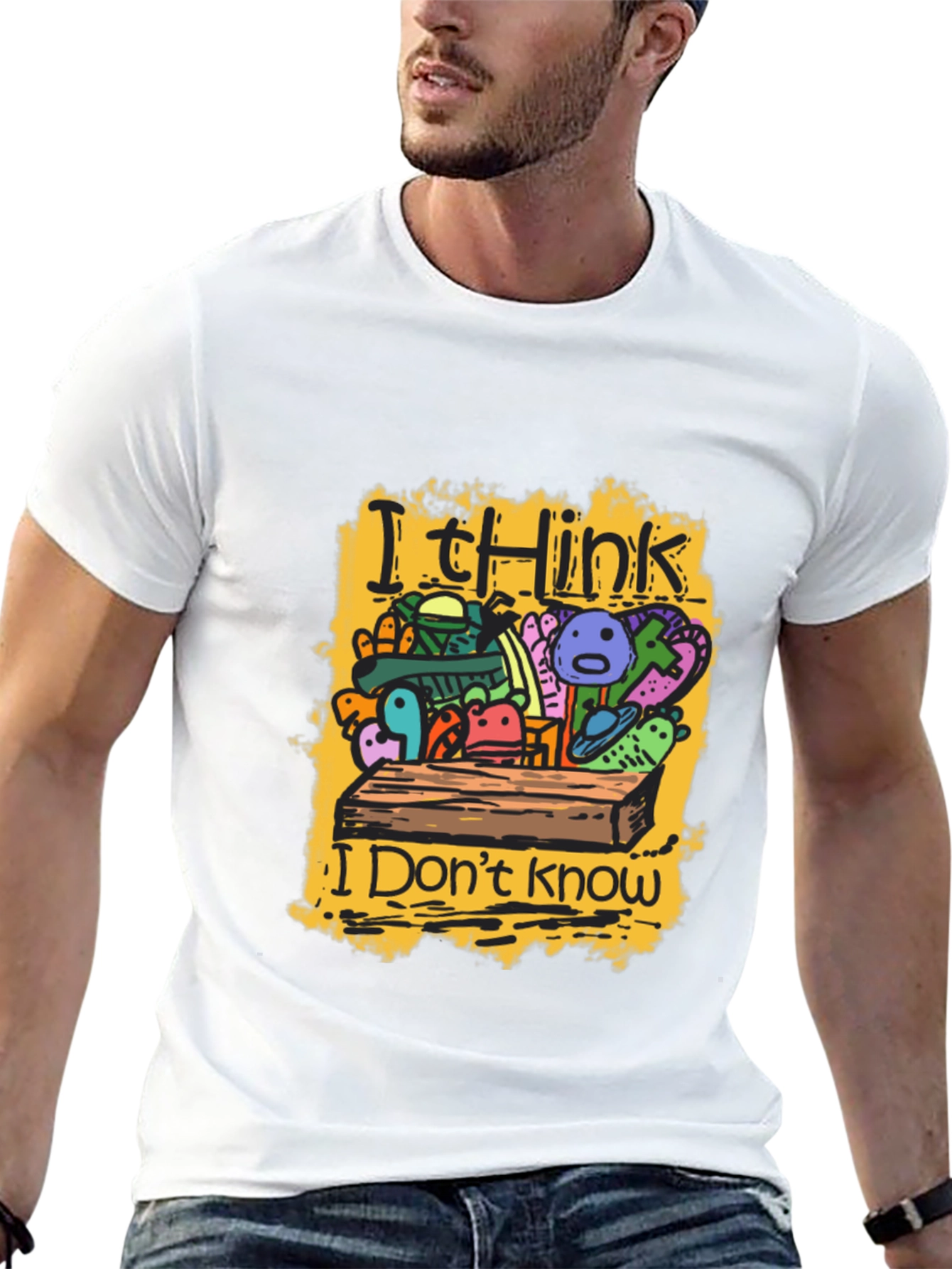 I Think I Dont Know Black Graphic Tee