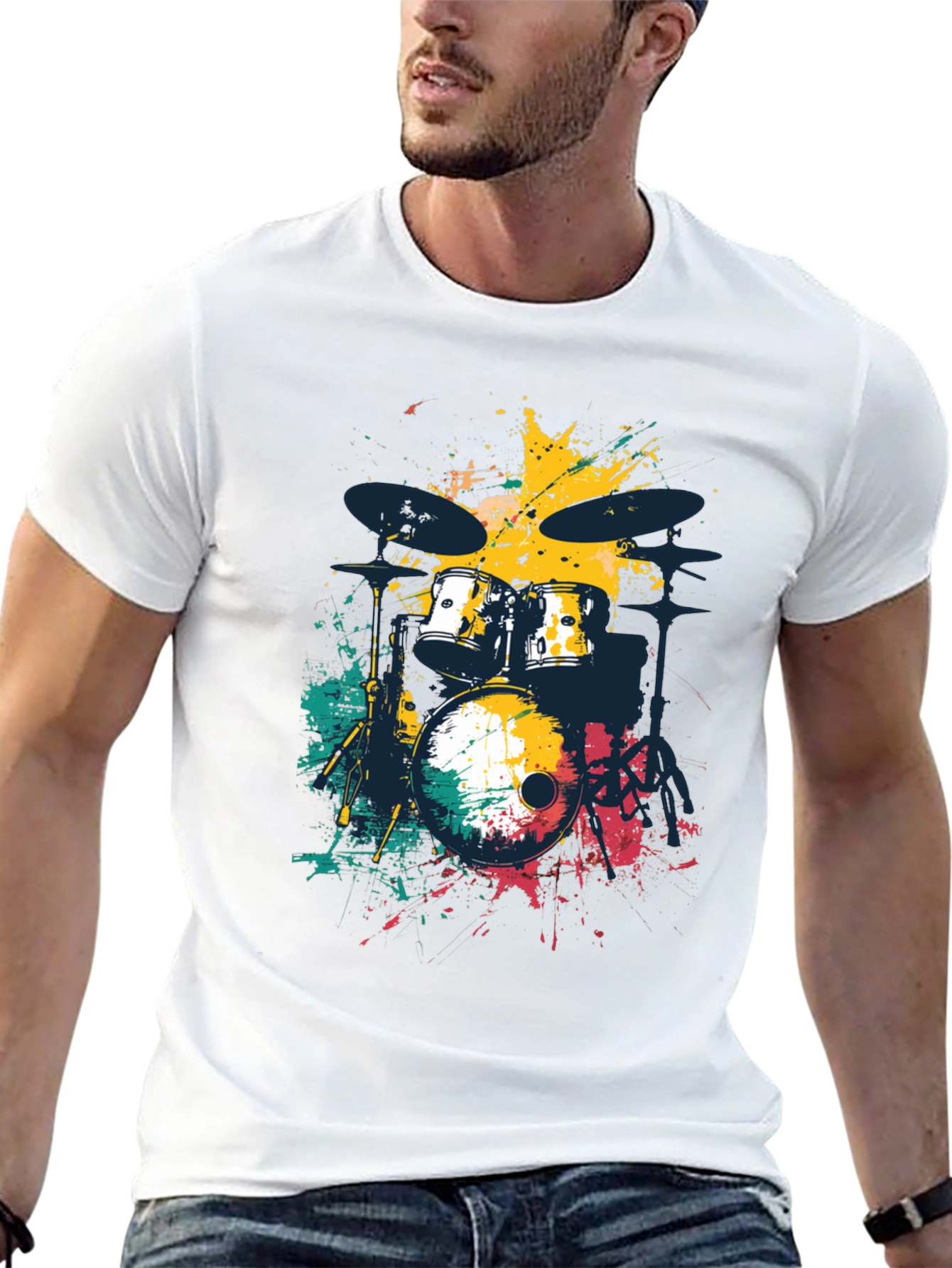 Abstract Drum Set Mens Graphic Tee