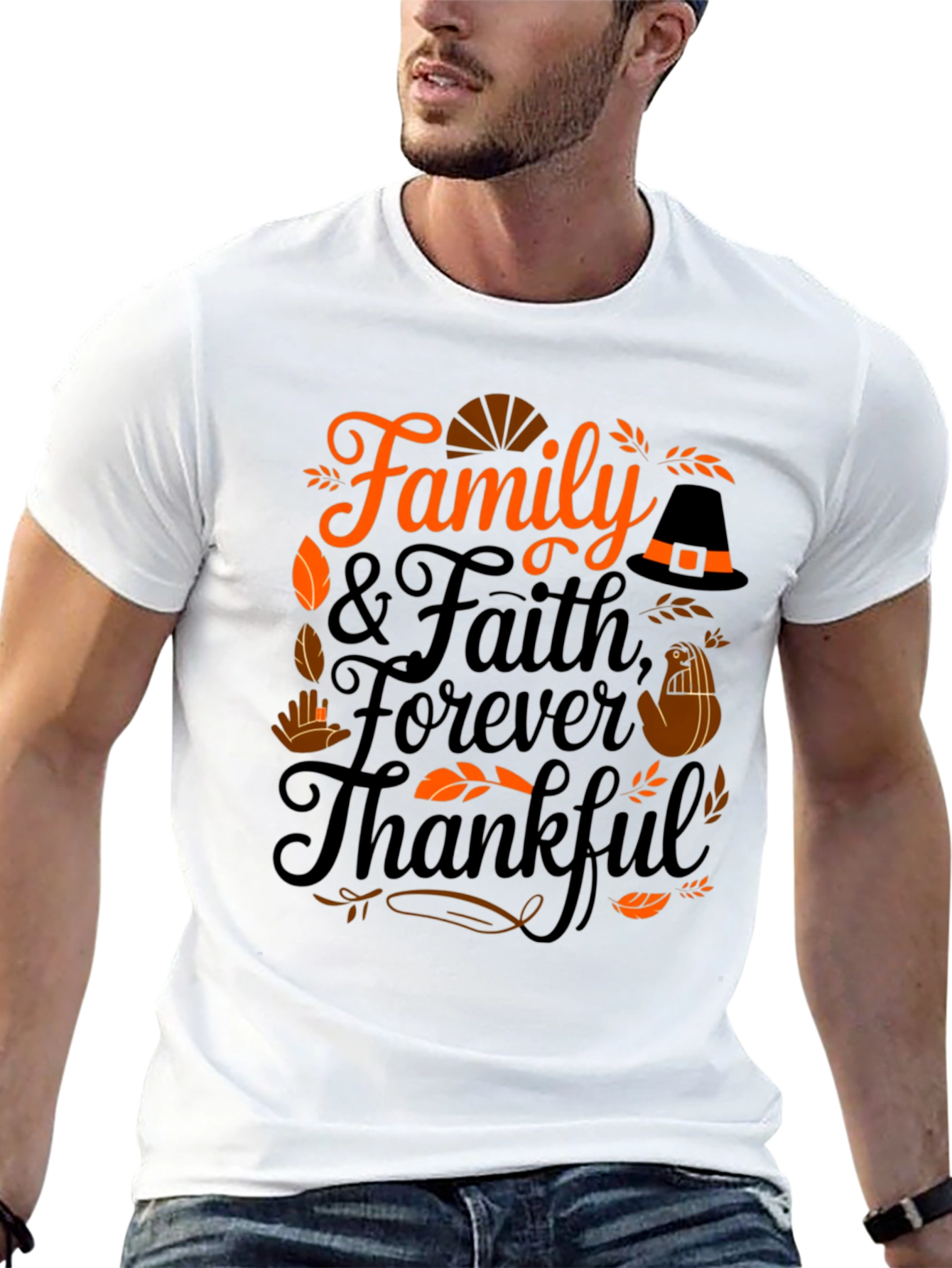 Family Faith Forever Thankful T-Shirt