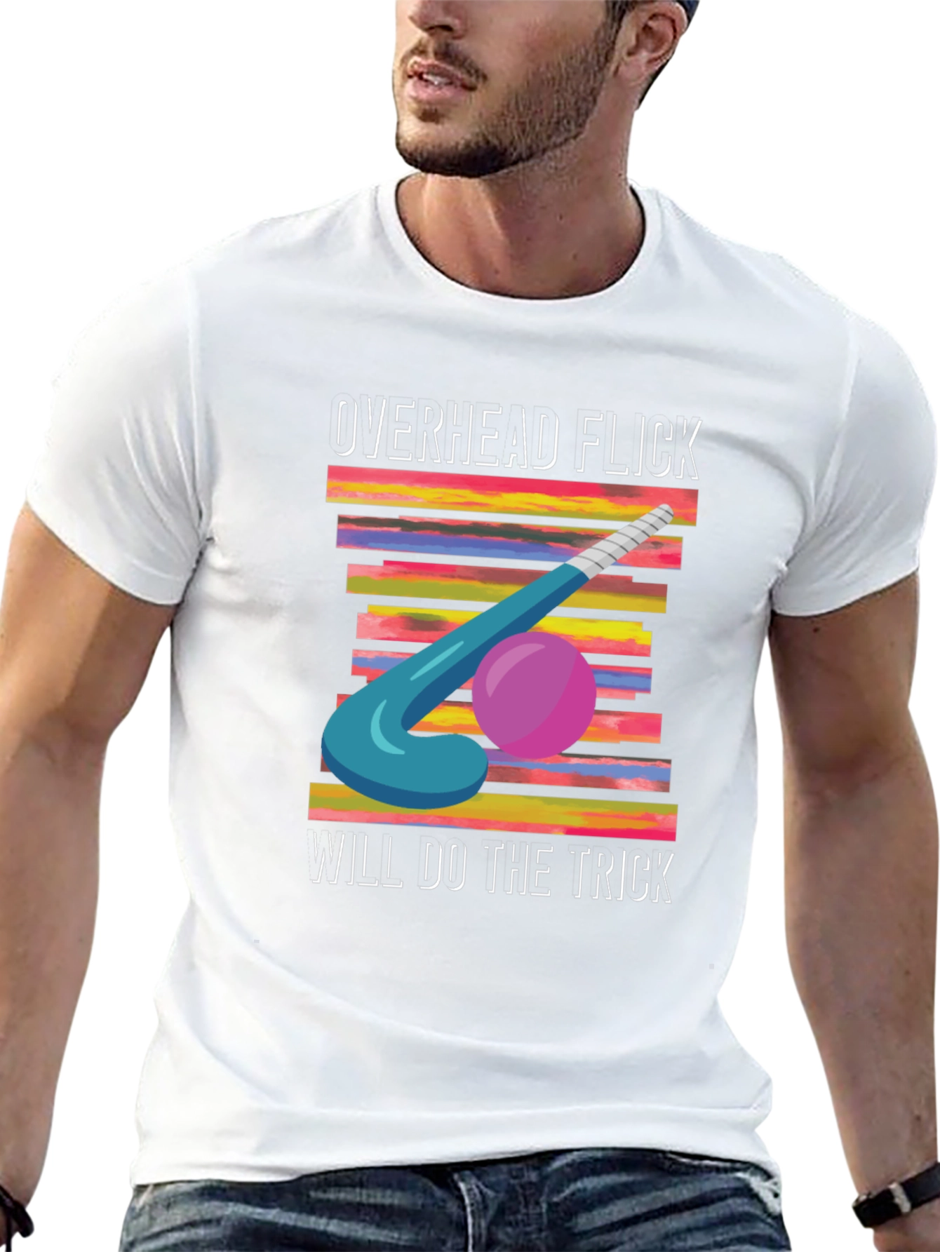 Overhead Flick Hockey T-Shirt - Sporty Graphic Tee