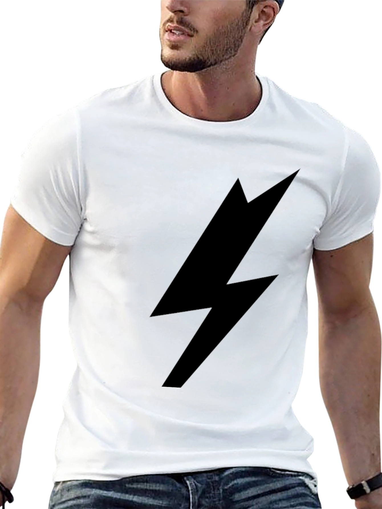 Black Lightning Bolt Graphic Tee - Mens