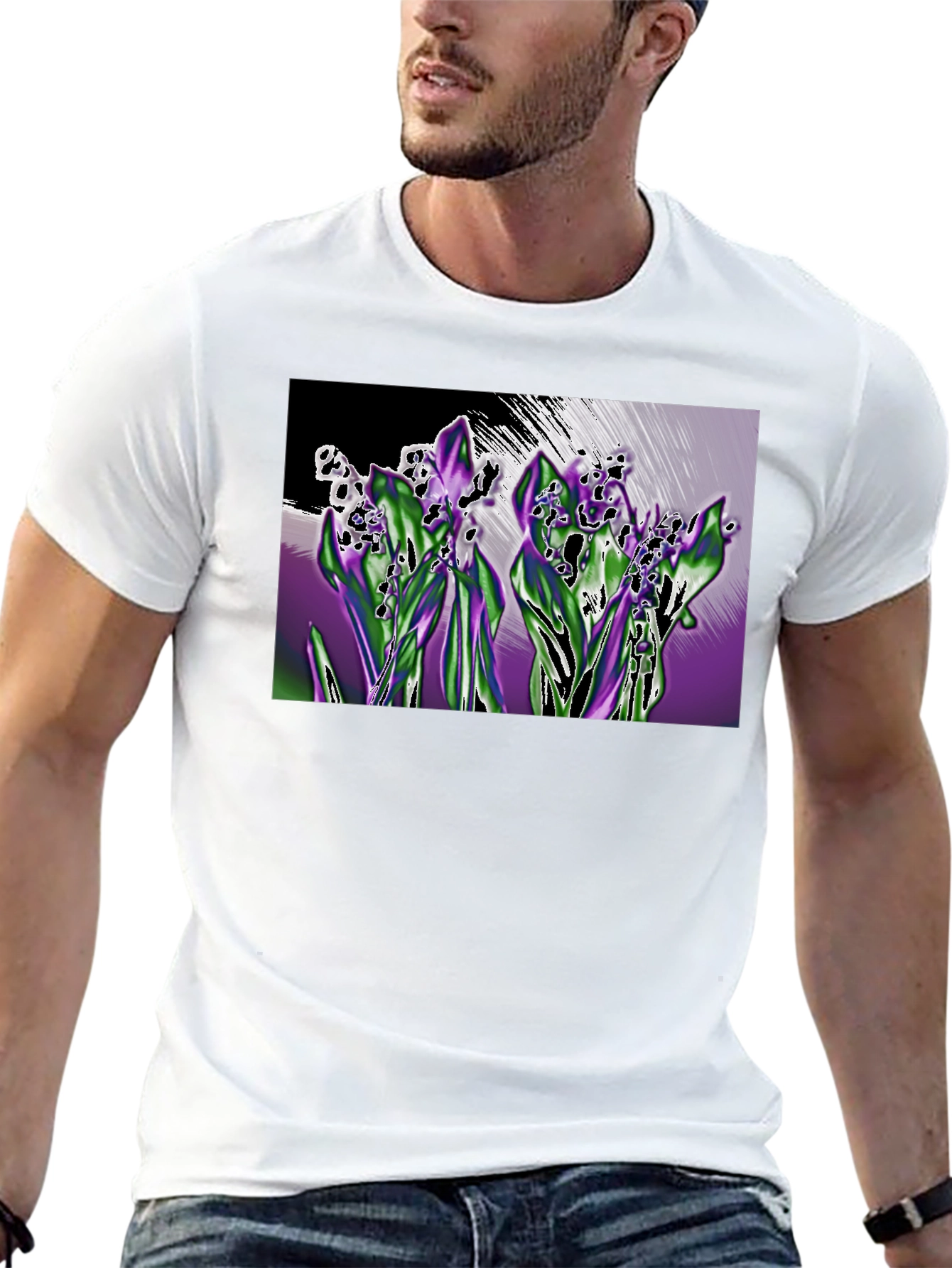 Lily of the Valley Graphic T-Shirt - Black
