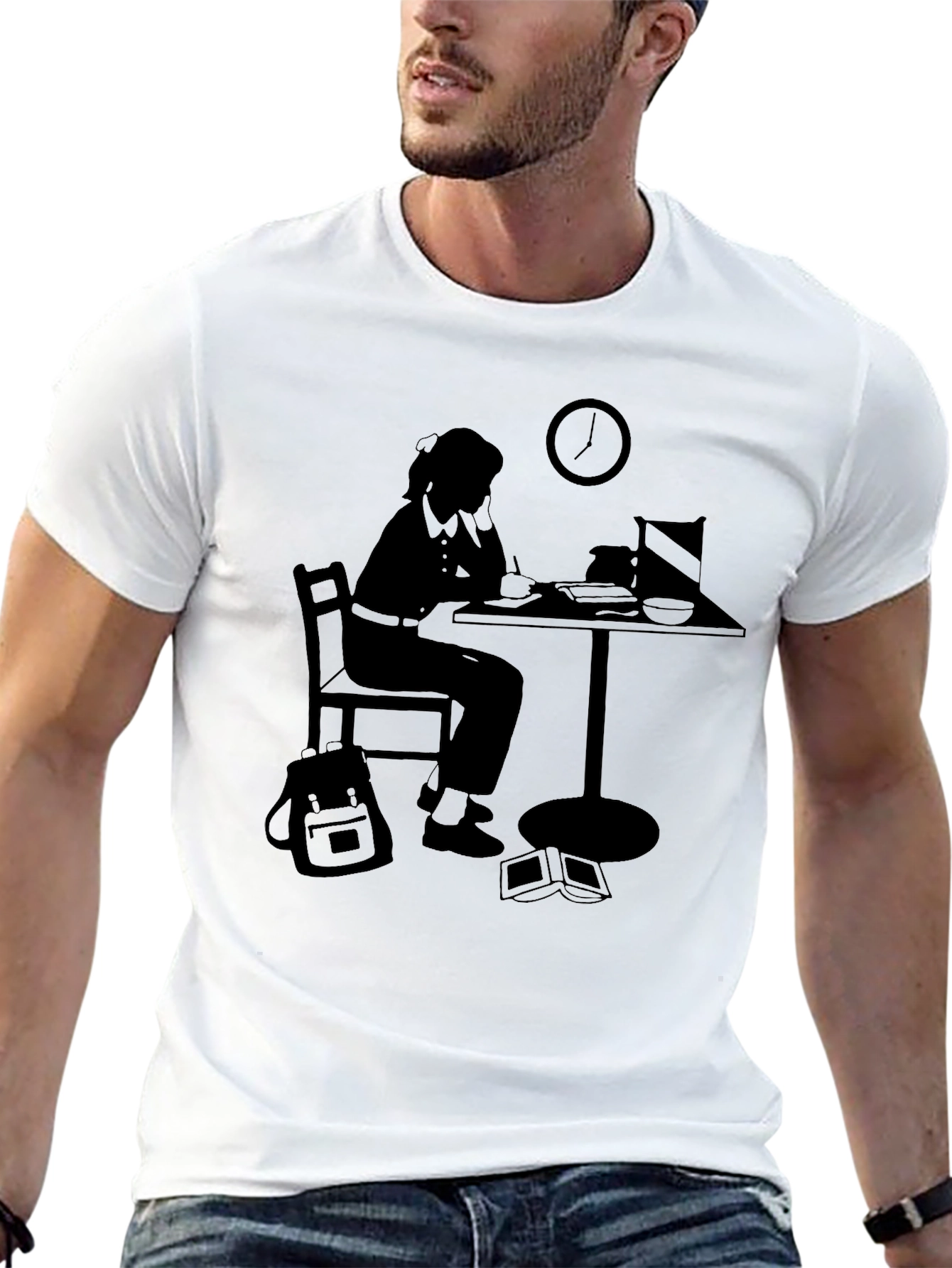Black Graphic Tee - Studying Silhouette