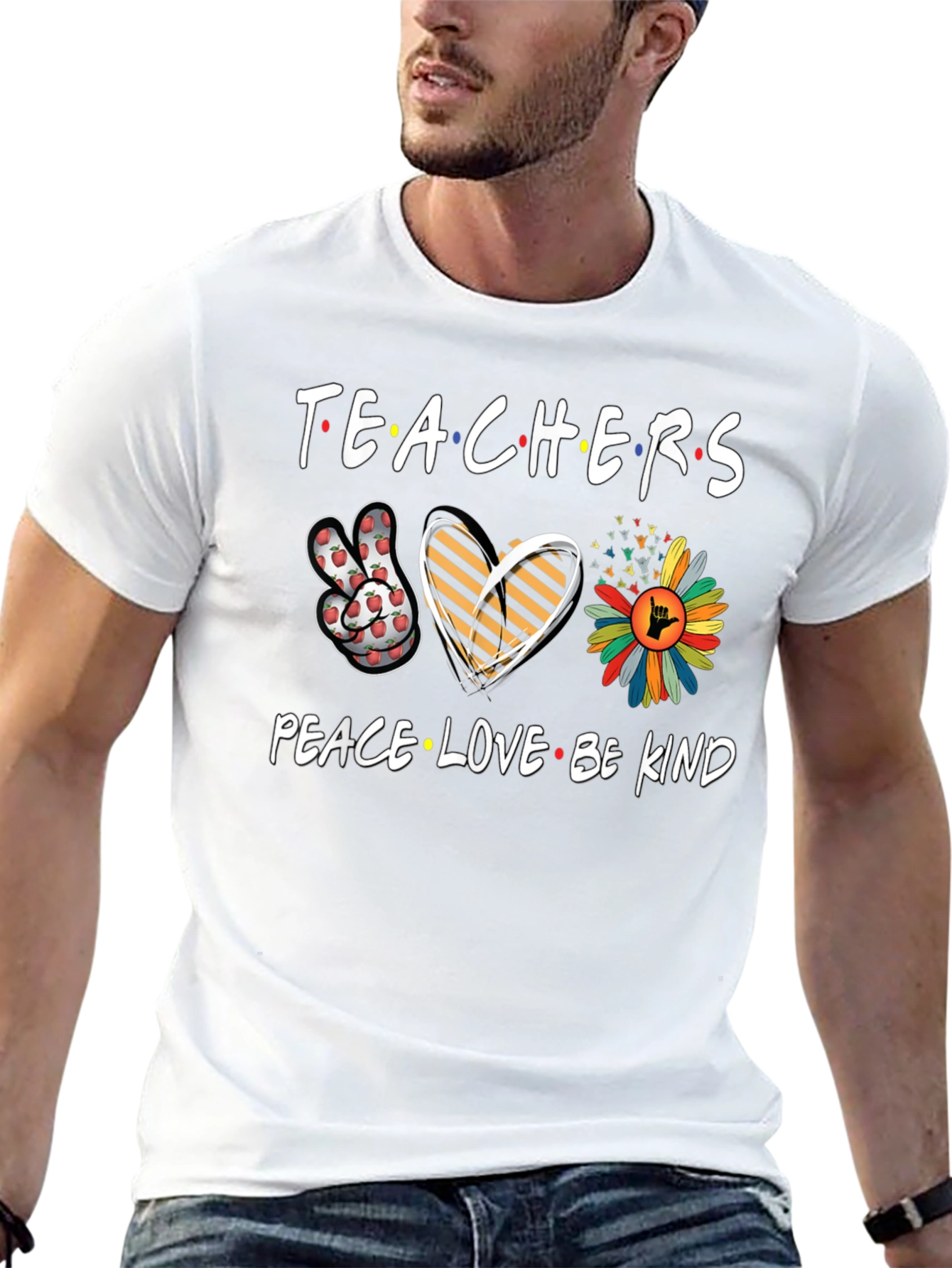 Teachers Peace Love Be Kind T-Shirt