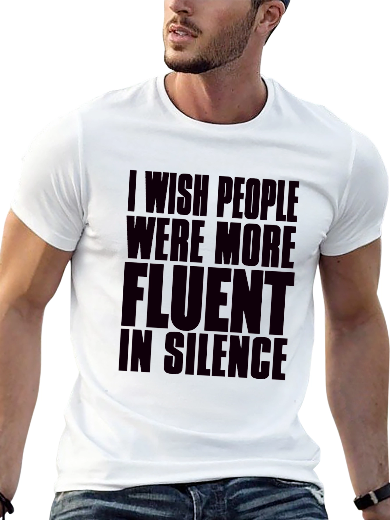 Silent Fluency Black Graphic T-Shirt
