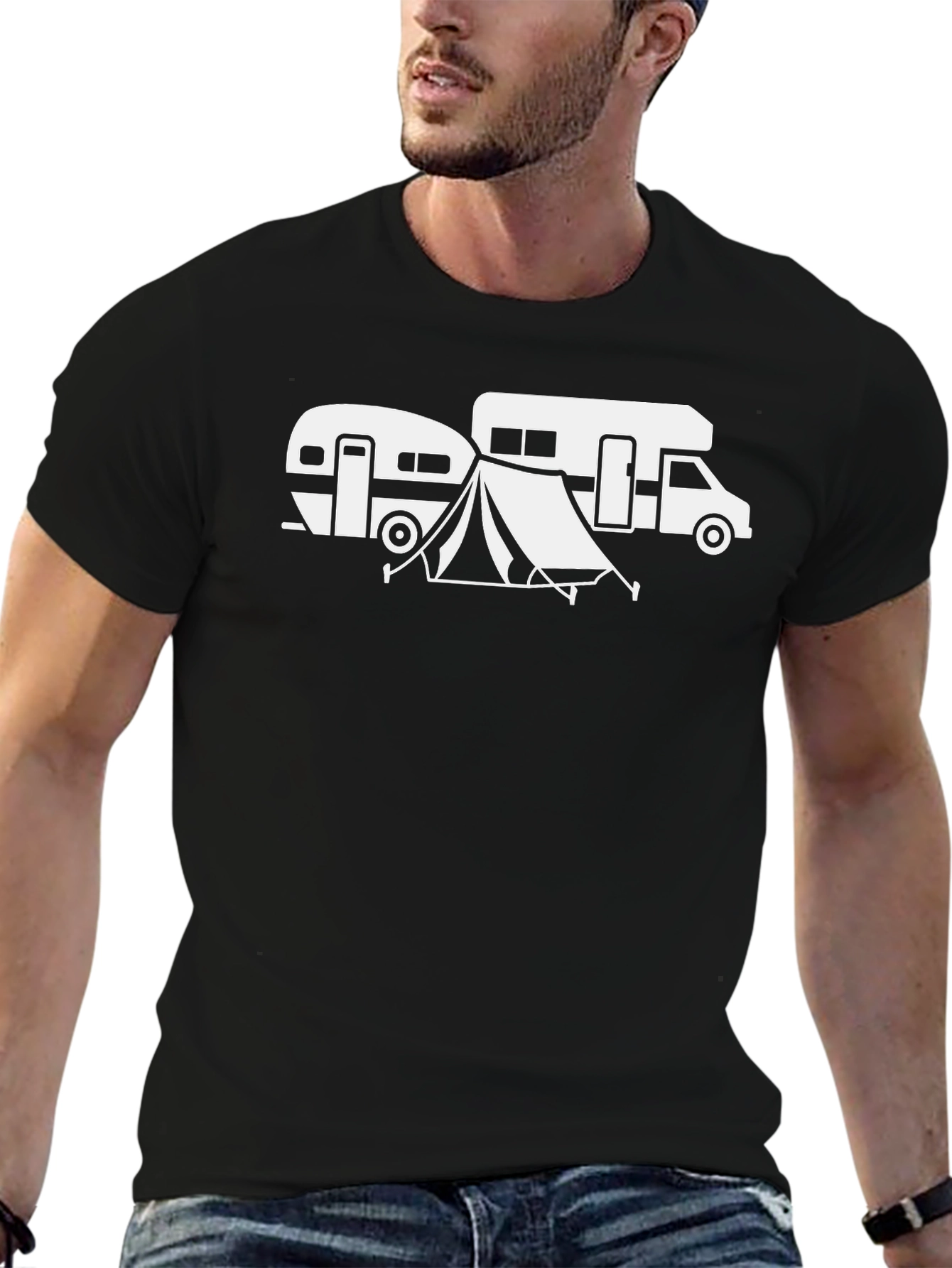 Camping Adventure Graphic Tee - RV and Tent