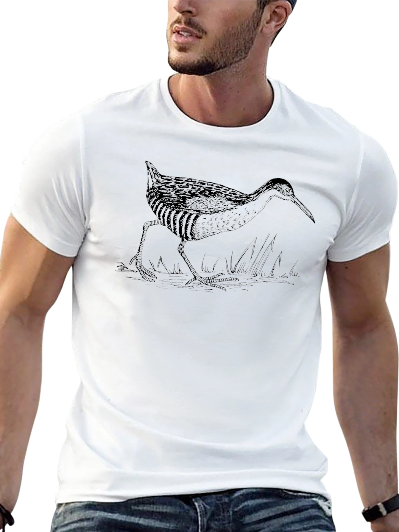 Bird Graphic Print Black T-Shirt