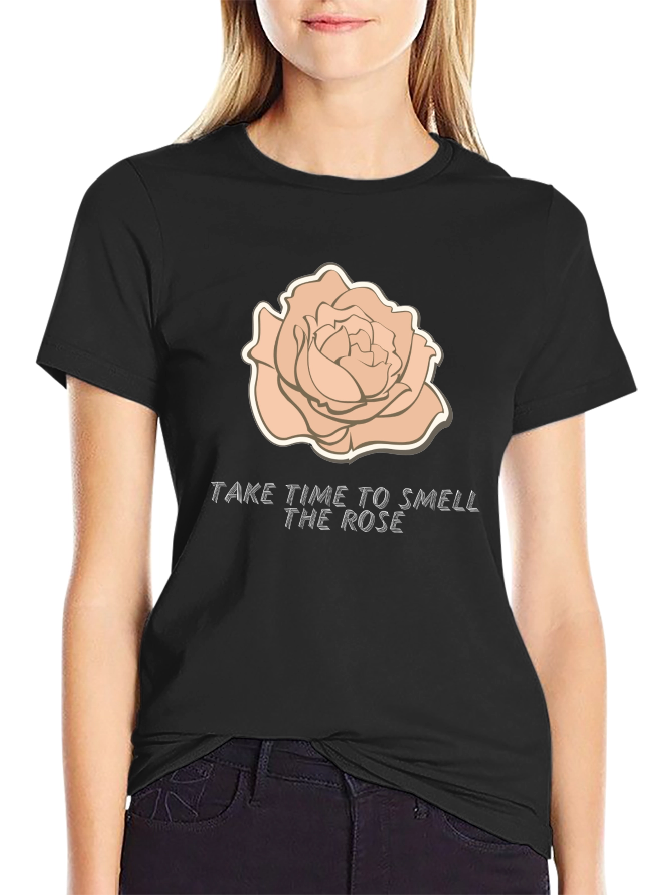 Rose Graphic Mens Black T-Shirt