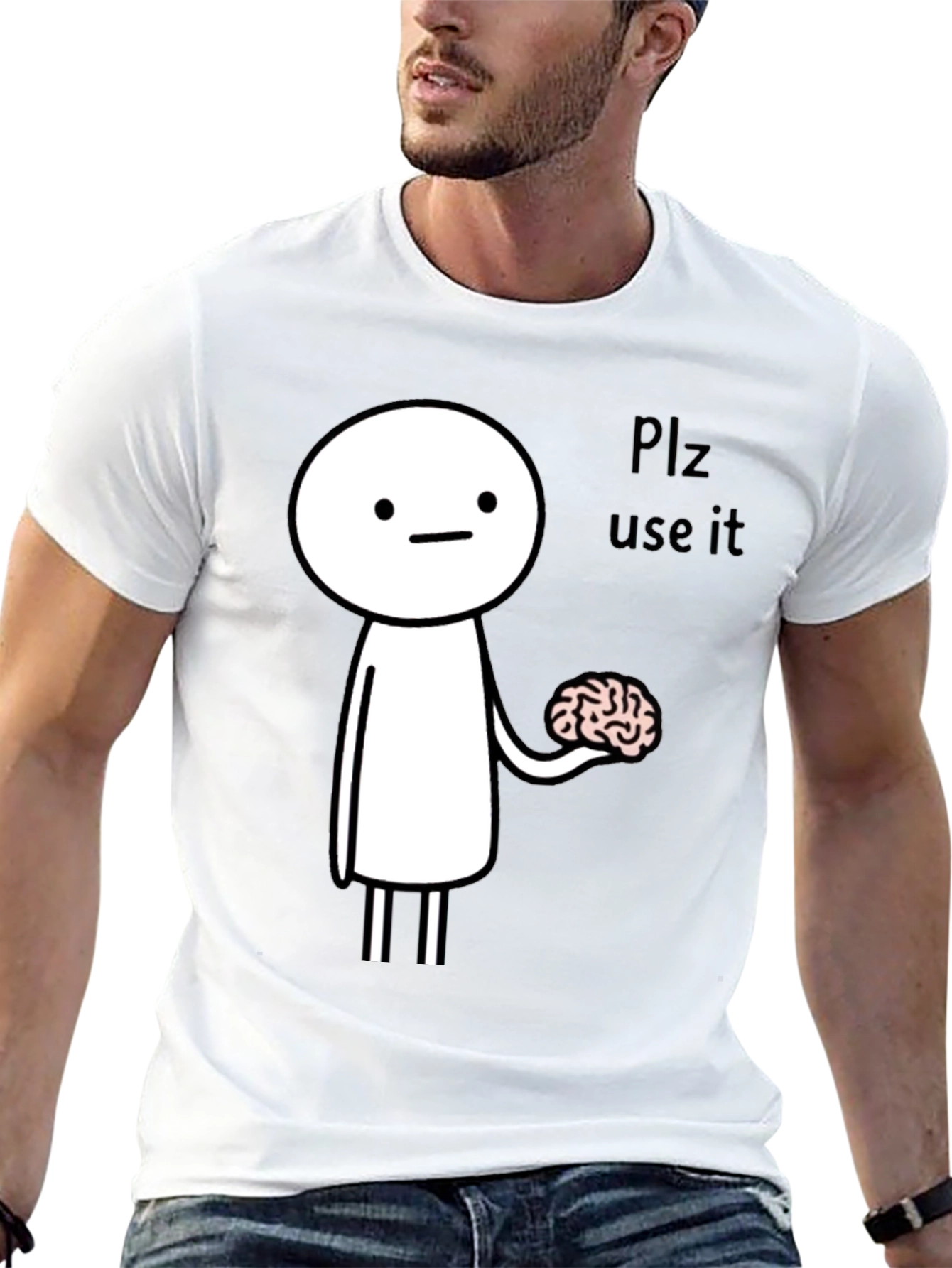 Use Your Brain Funny Graphic Tee - Black