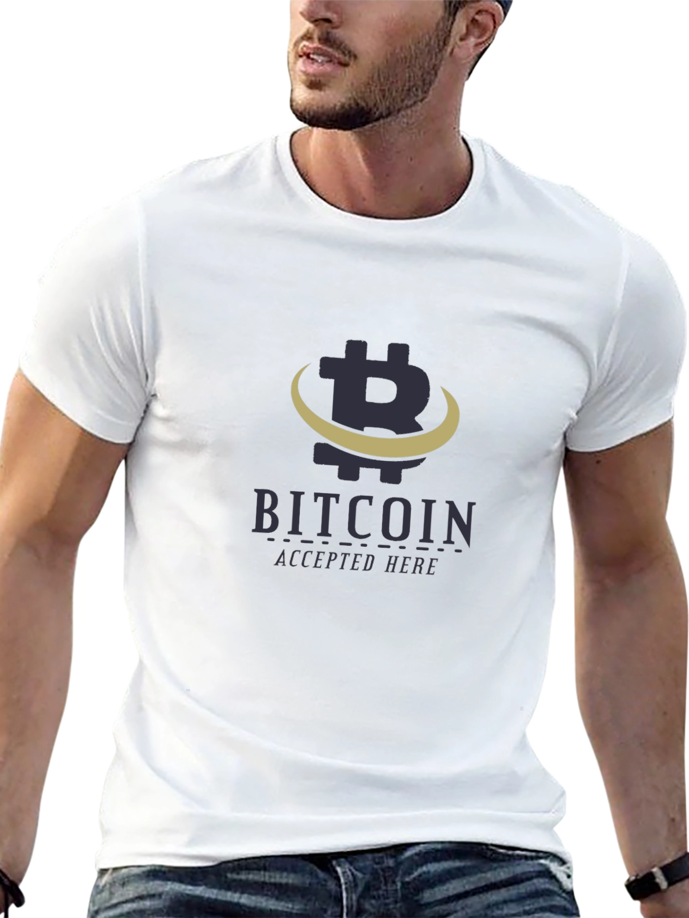 Bitcoin Accepted Here Black Graphic Tee