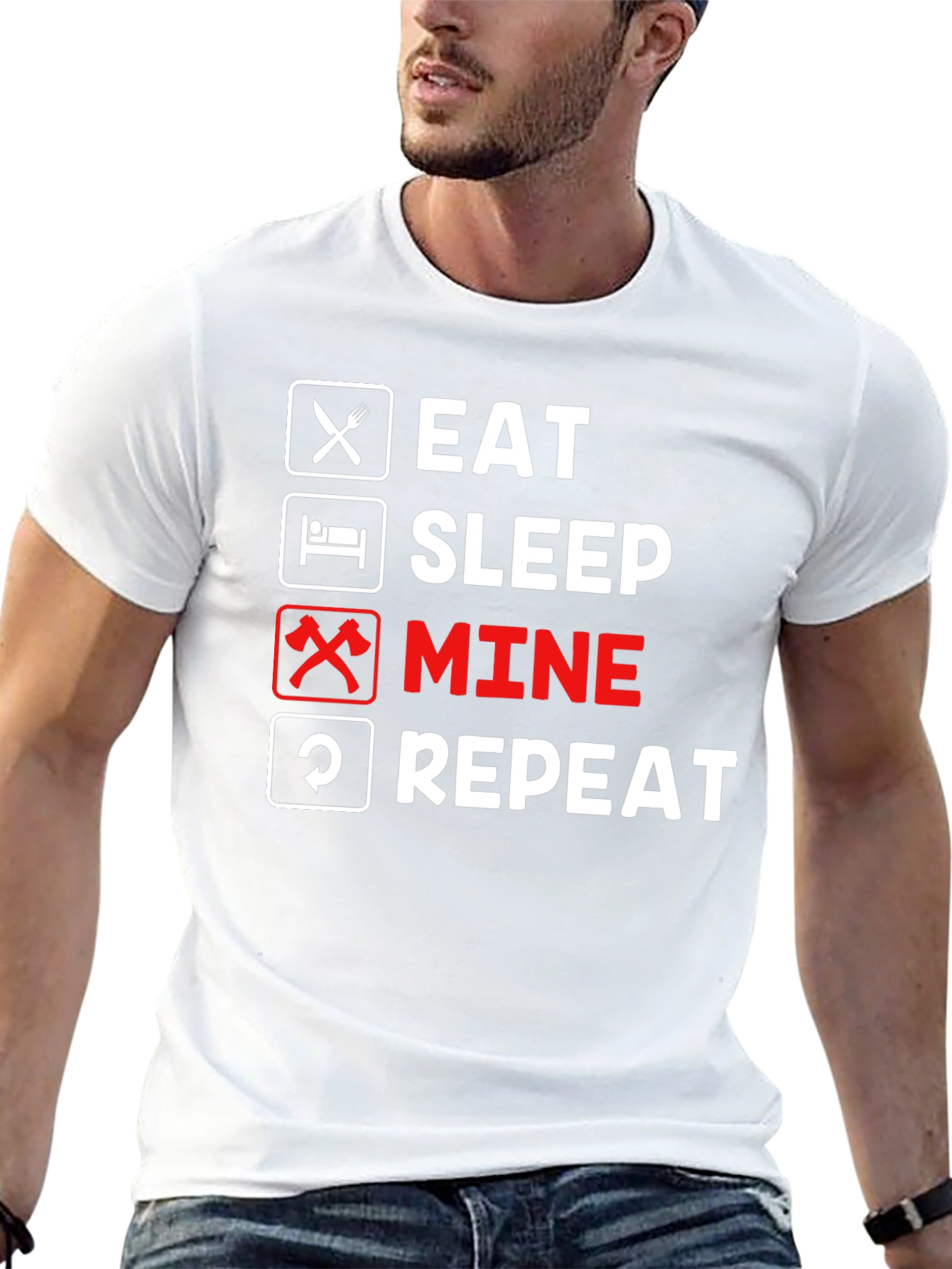 Eat Sleep Mine Repeat Graphic Tee