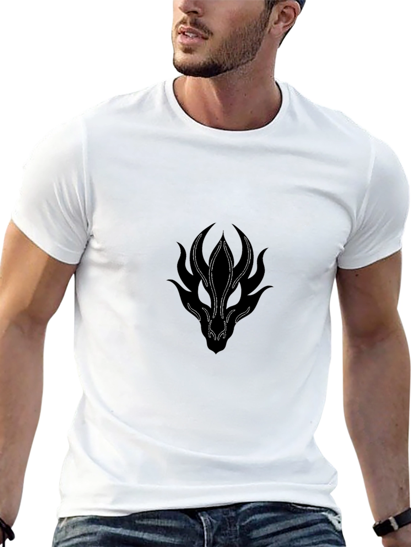 Mens Black Dragon Graphic T-Shirt