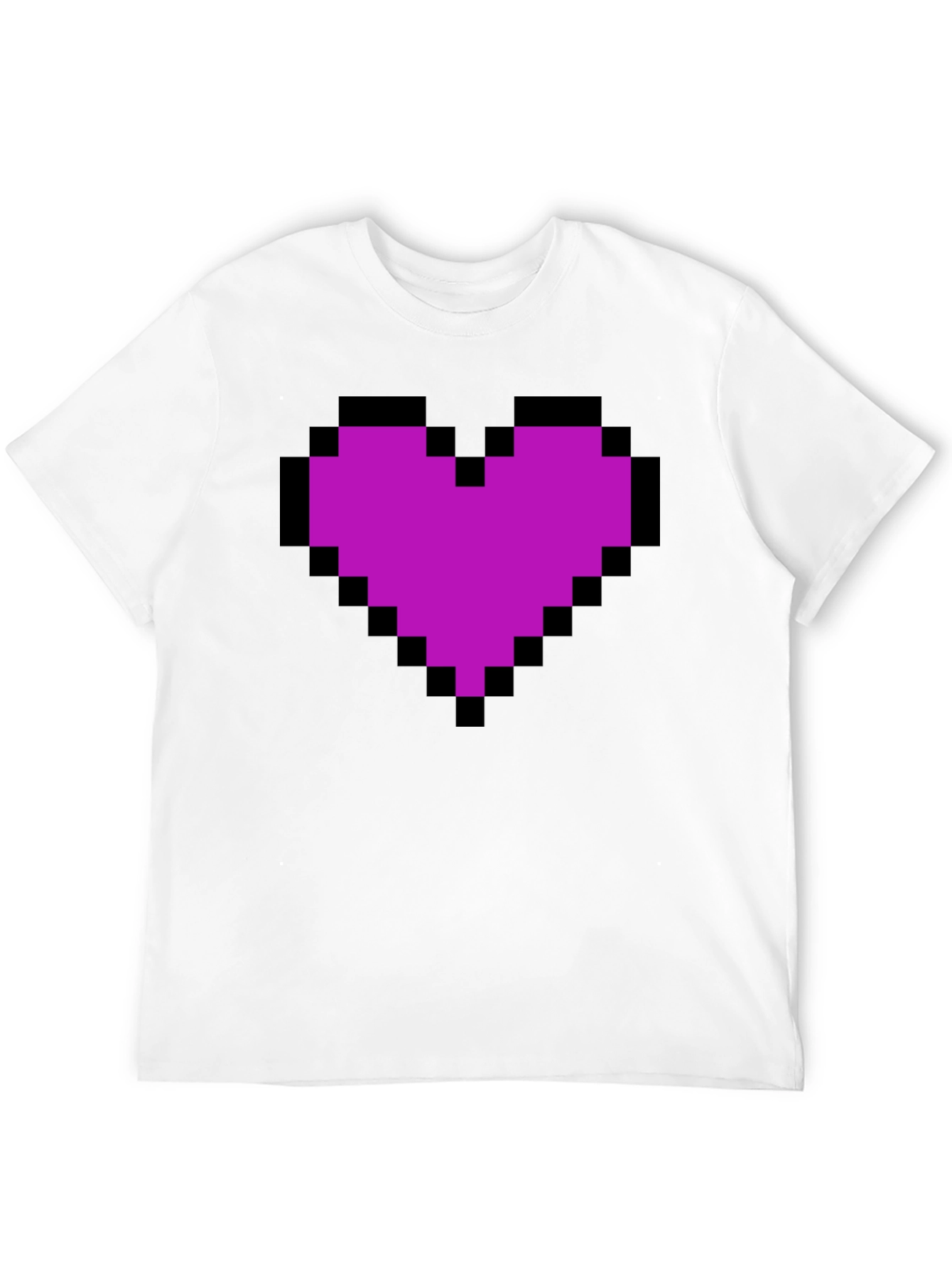Pixel Heart Graphic Tee - Trendy Casual Top