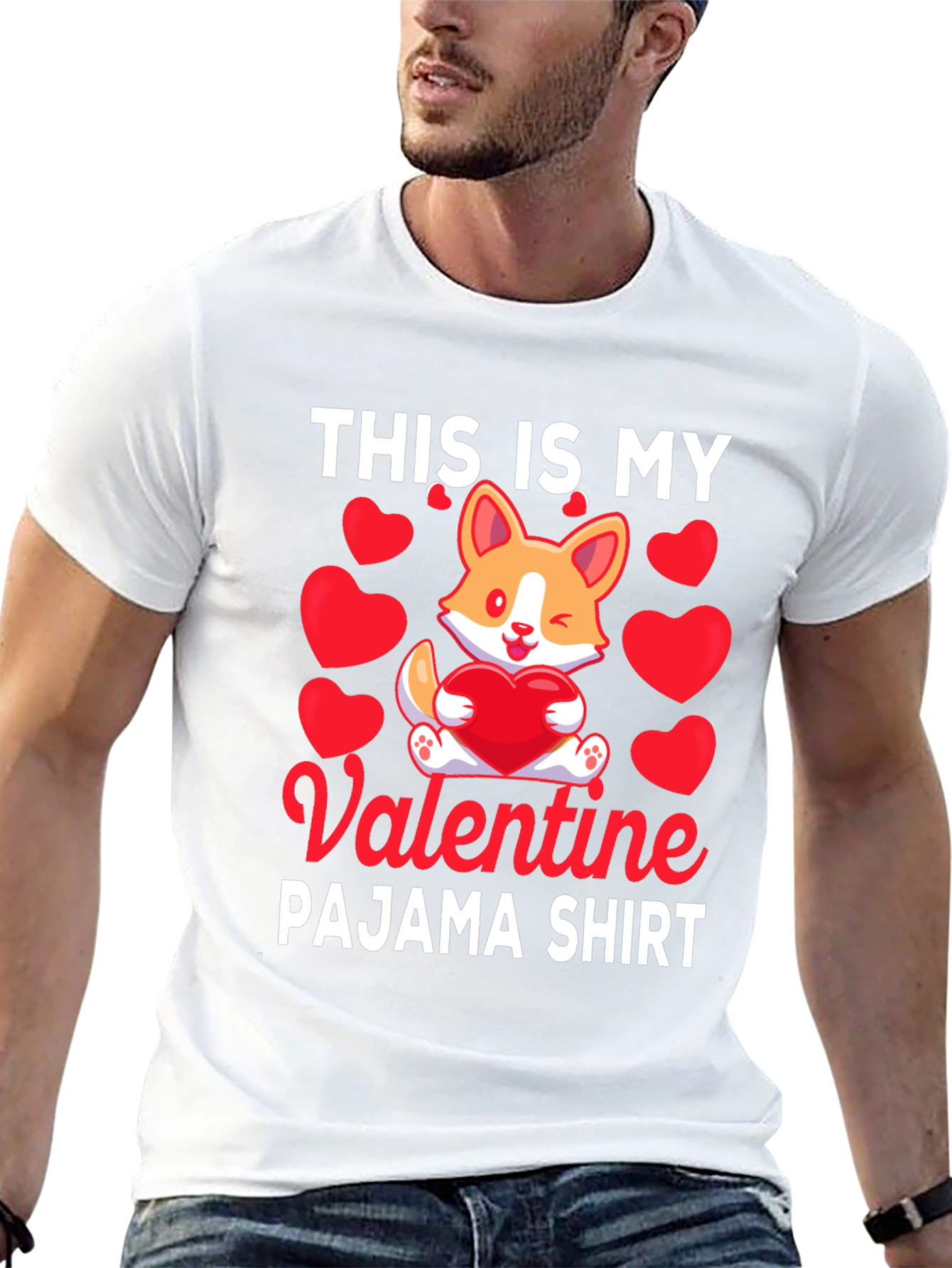Valentine Corgi Pajama Shirt