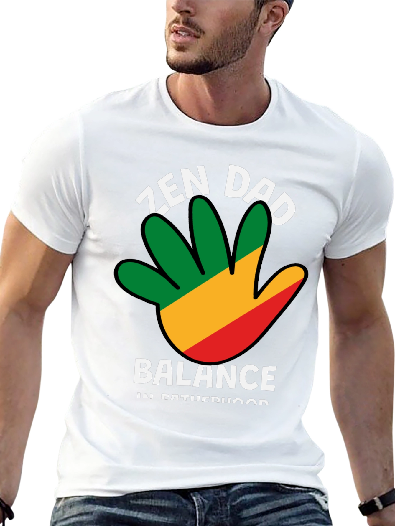 Zen Dad Balance T-Shirt - Fatherhood Harmony