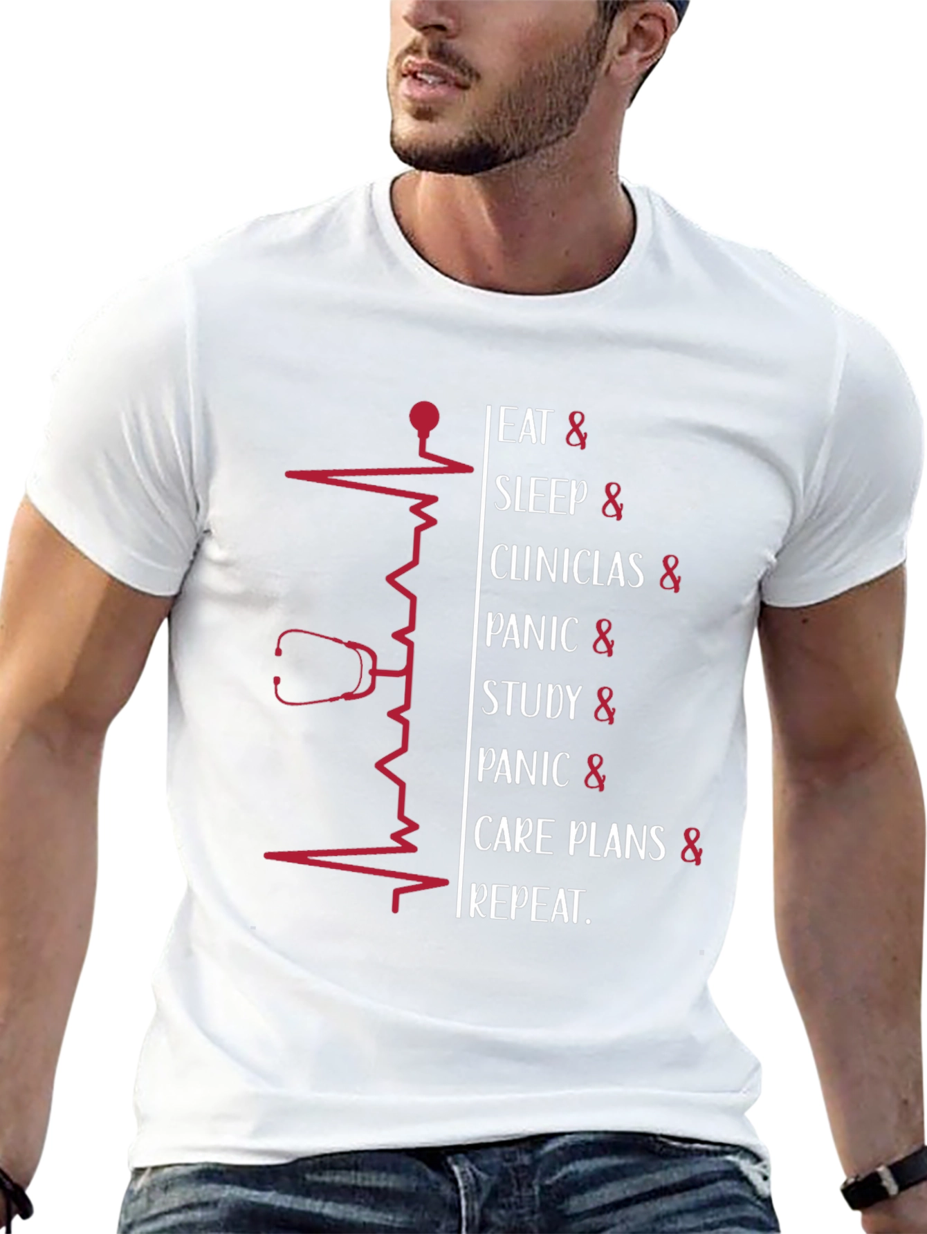 Nurse Life T-Shirt: Eat Sleep Clinics Repeat
