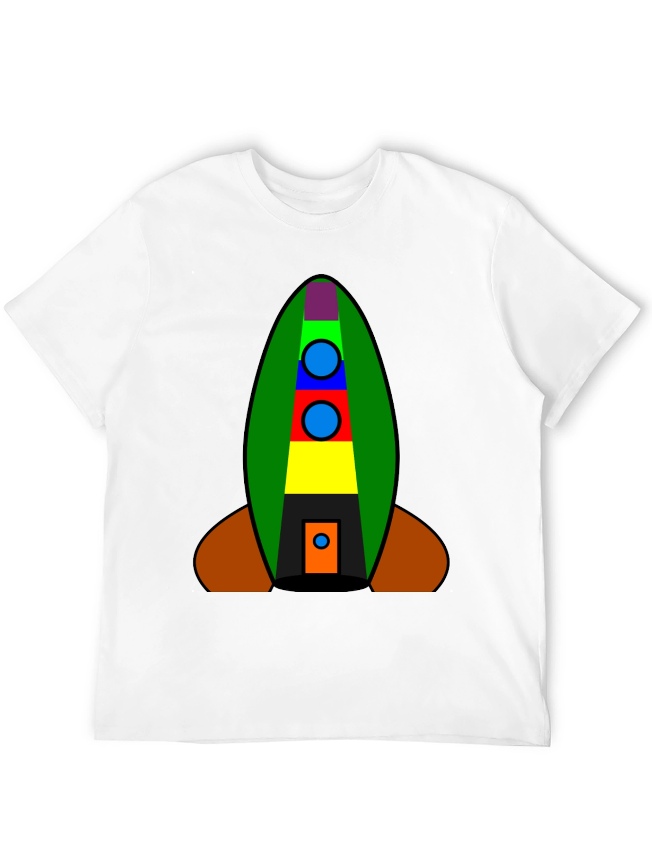 Geometric Rocket Graphic Tee - Bold & Fun Design