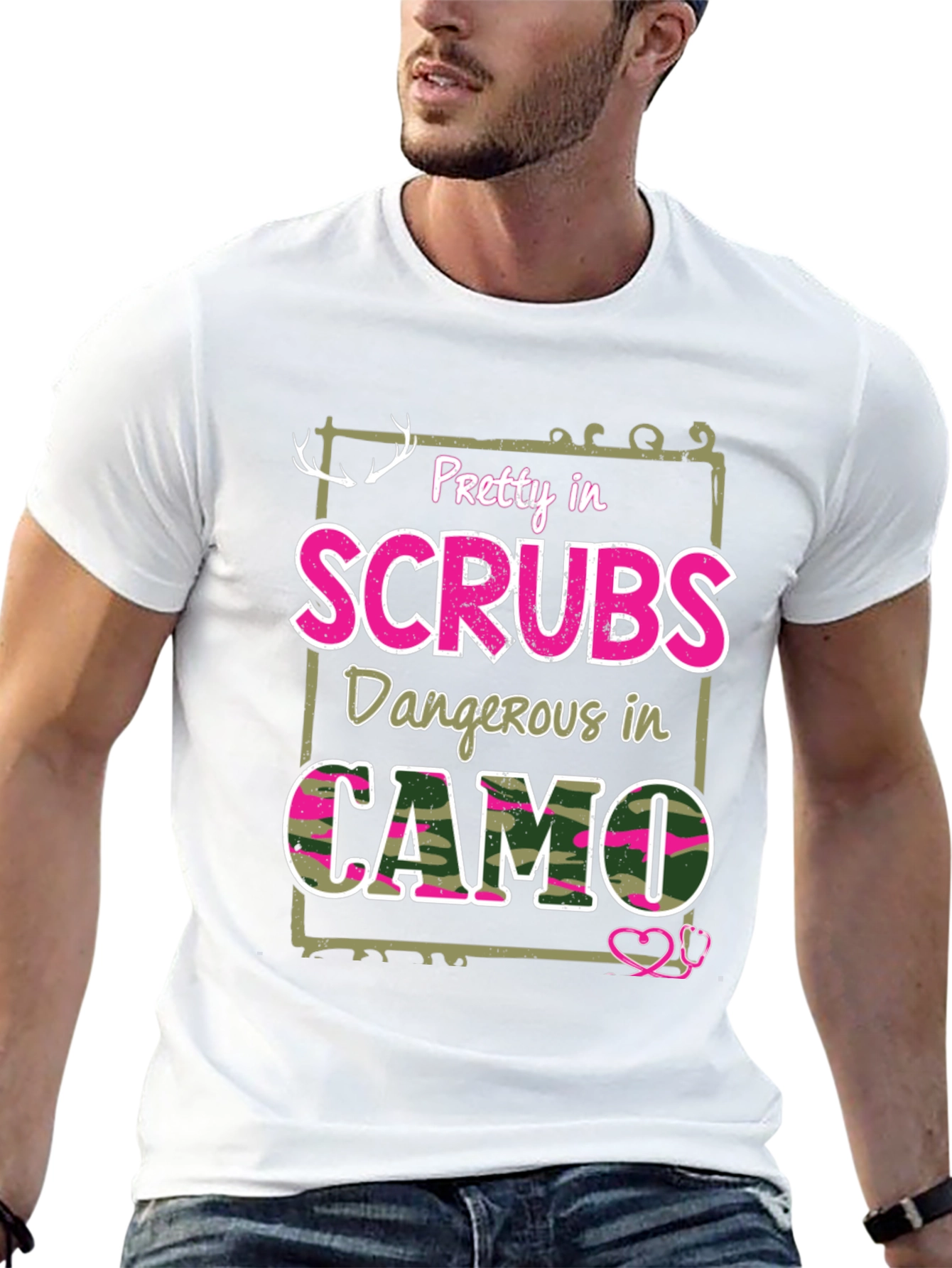 Pretty in Scrubs Camo Graphic Tee