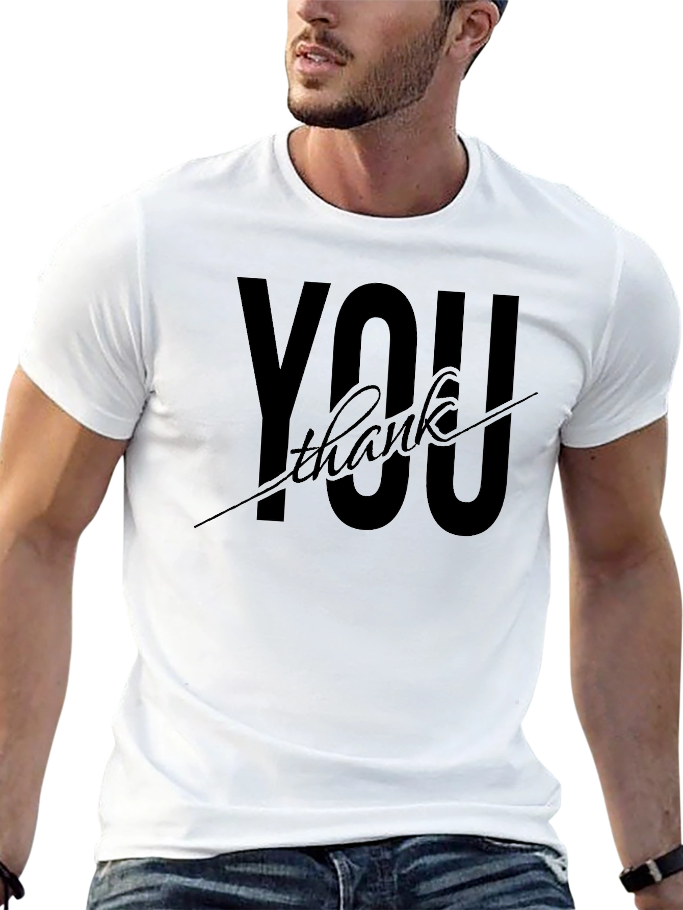 Thank You Graphic Black T-Shirt