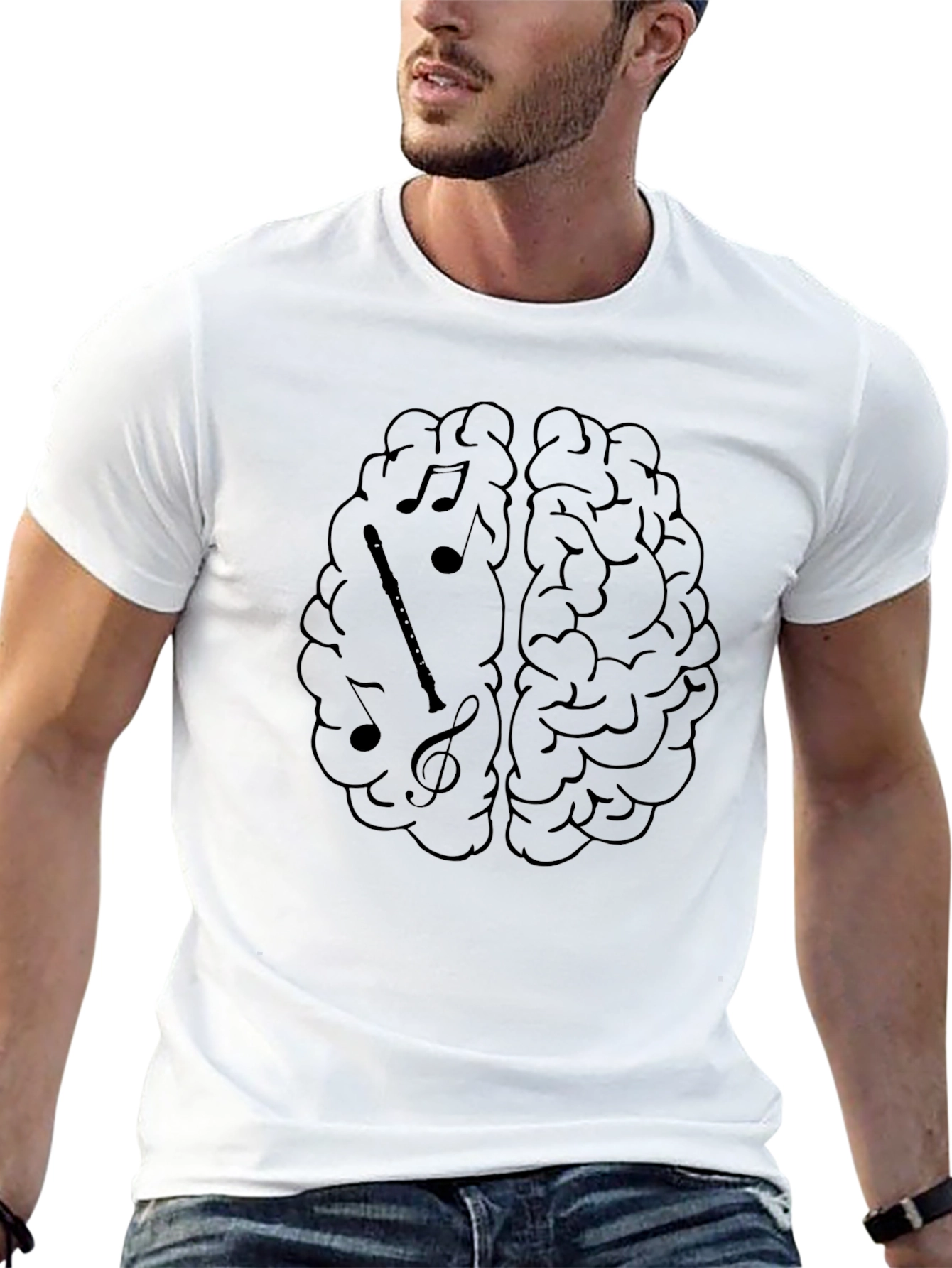 Musical Brain T-Shirt - Black Cotton Tee