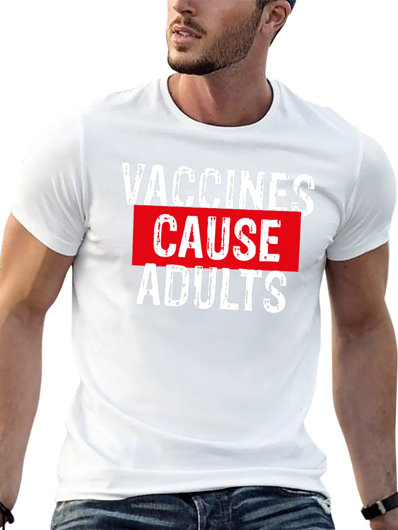 Vaccines Cause Adults Graphic Tee - Black