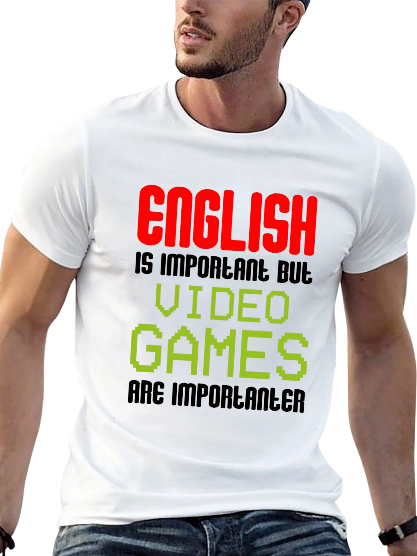 English vs. Video Games Graphic T-Shirt
