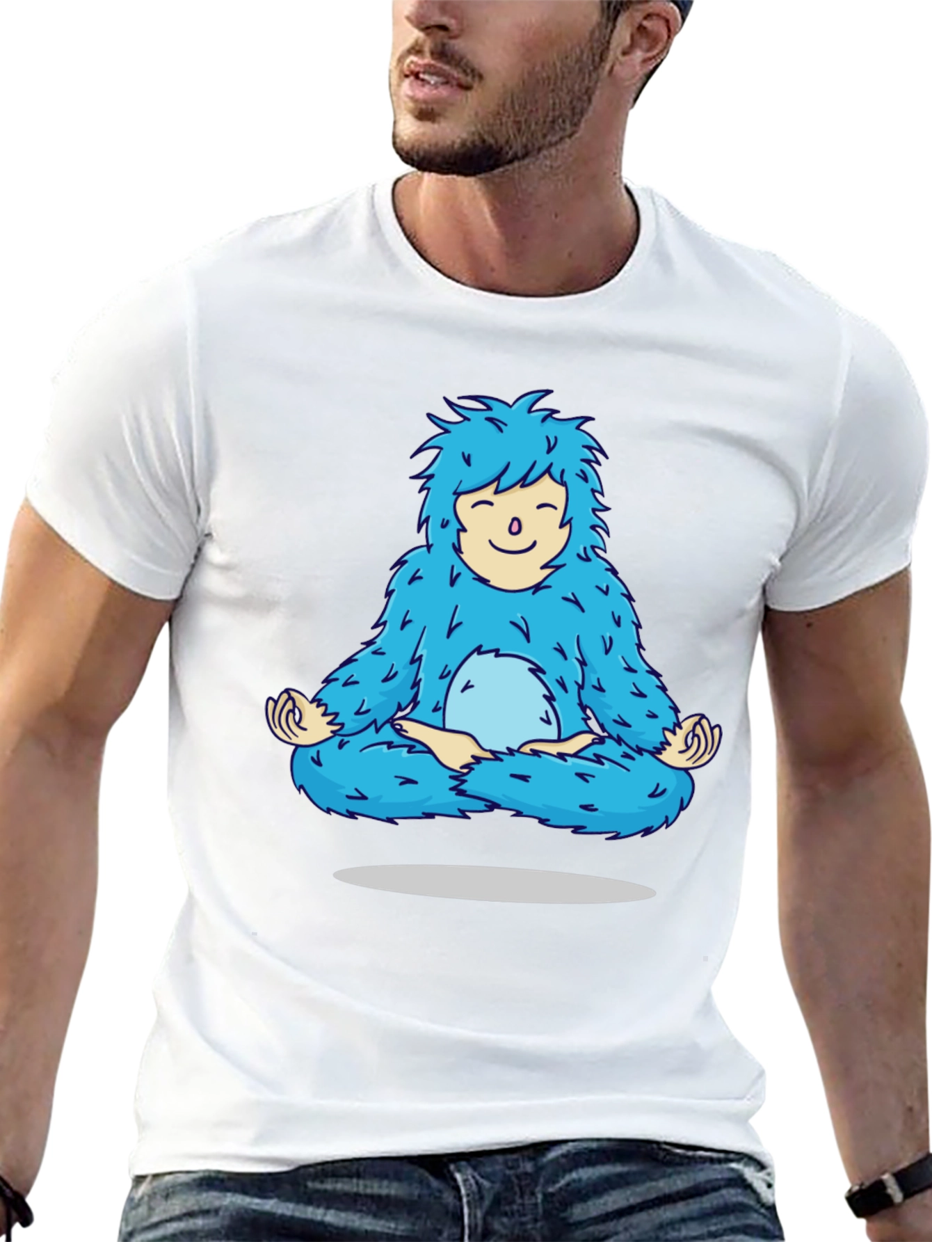 Zen Yeti T-Shirt - Meditating Blue Monster Tee