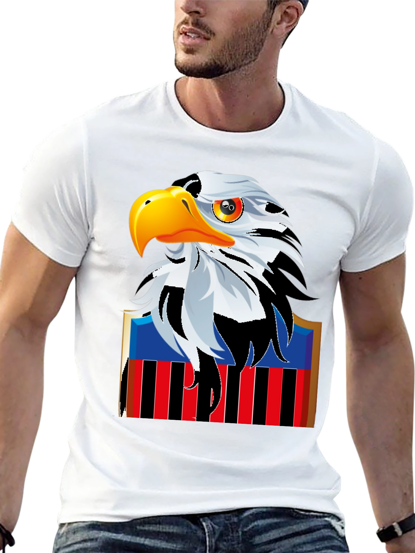 Eagle Graphic Print Black T-Shirt