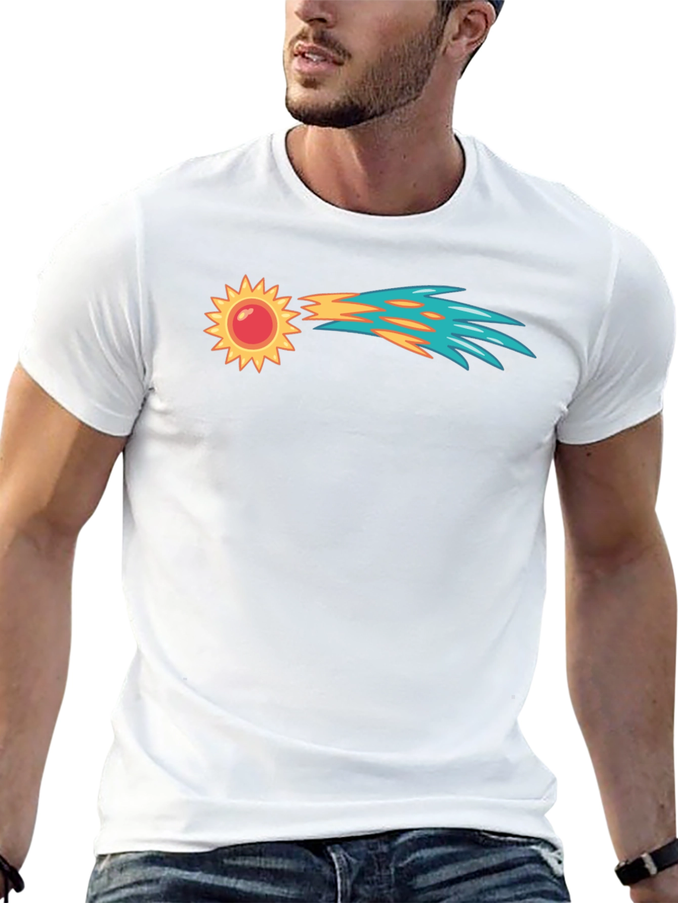 Sun Comet Graphic T-Shirt - Unique Design
