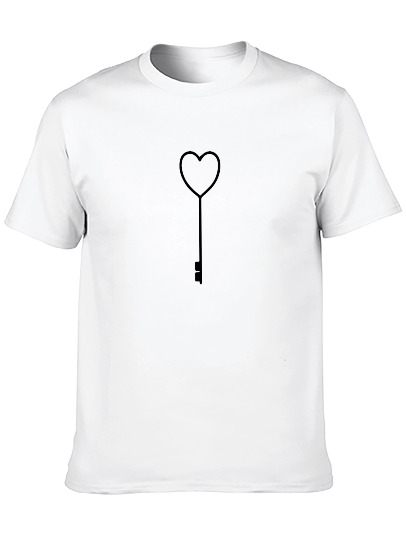 Heart Key Graphic Tee - Stylish Black T-Shirt