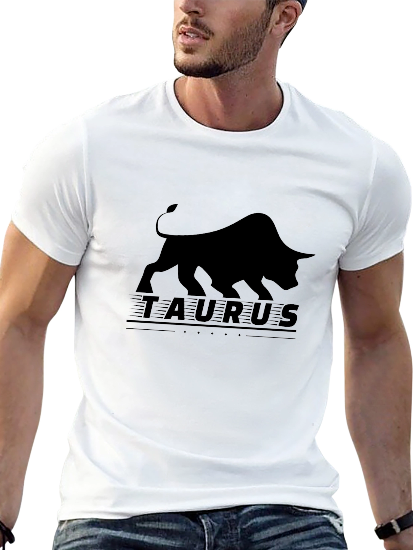 Taurus Graphic Black T-Shirt - Zodiac Sign Bull Tee