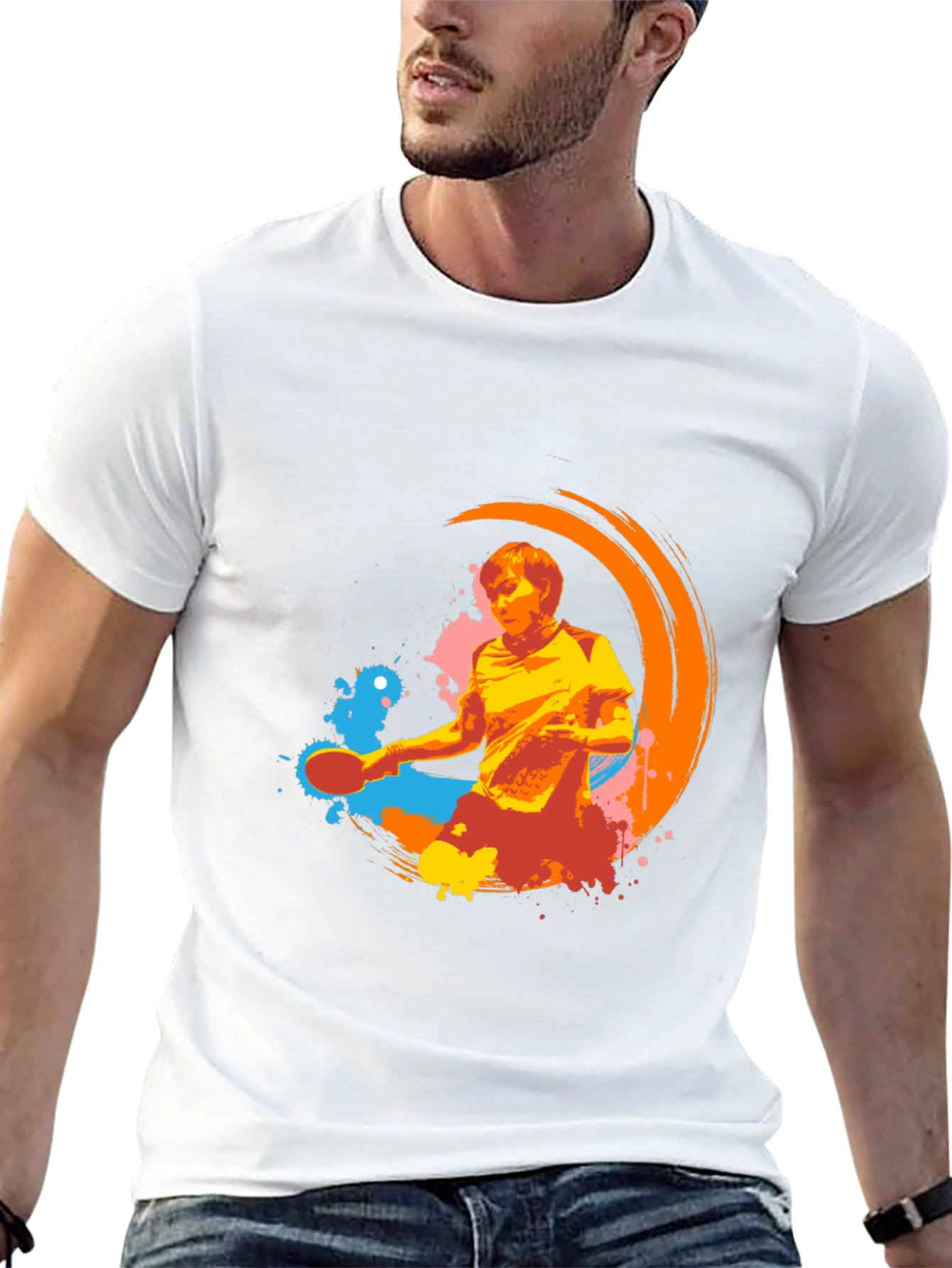 Cool Graphic Tee - Table Tennis Design
