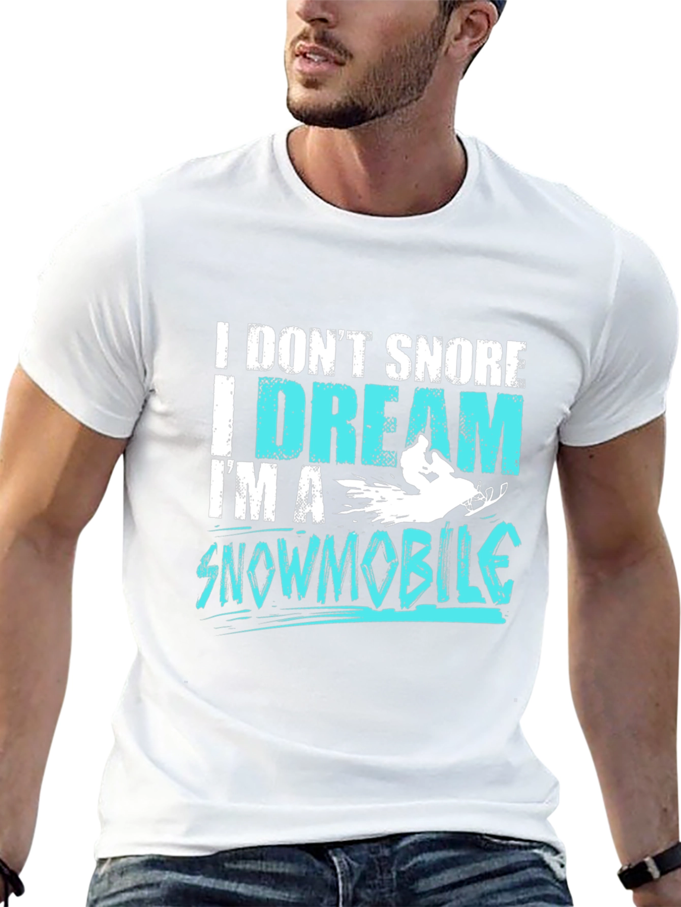 I Dream Im A Snowmobile Black T-Shirt