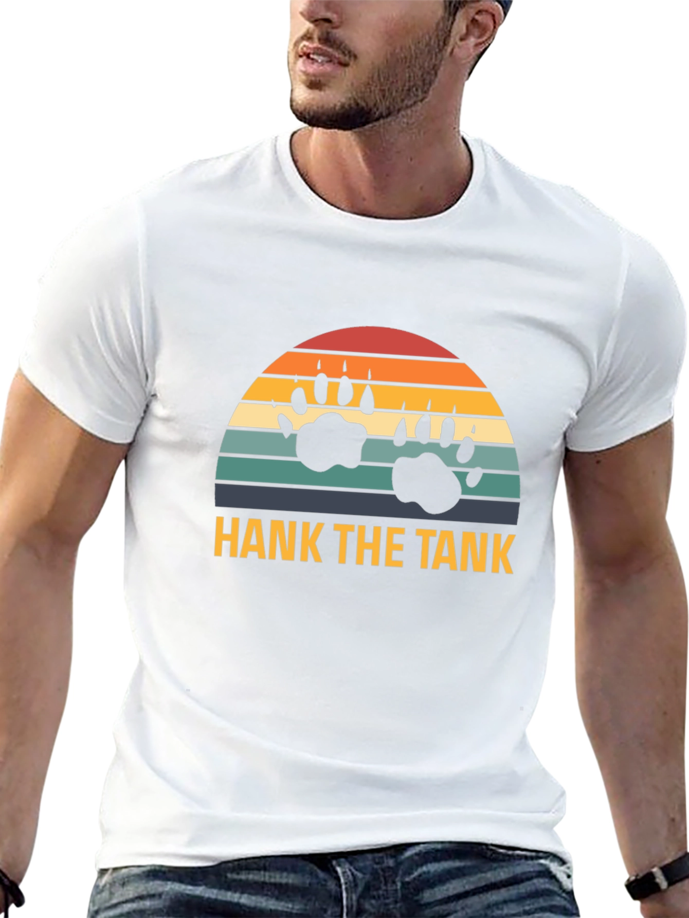 Hank The Tank Bear Paw Print T-Shirt