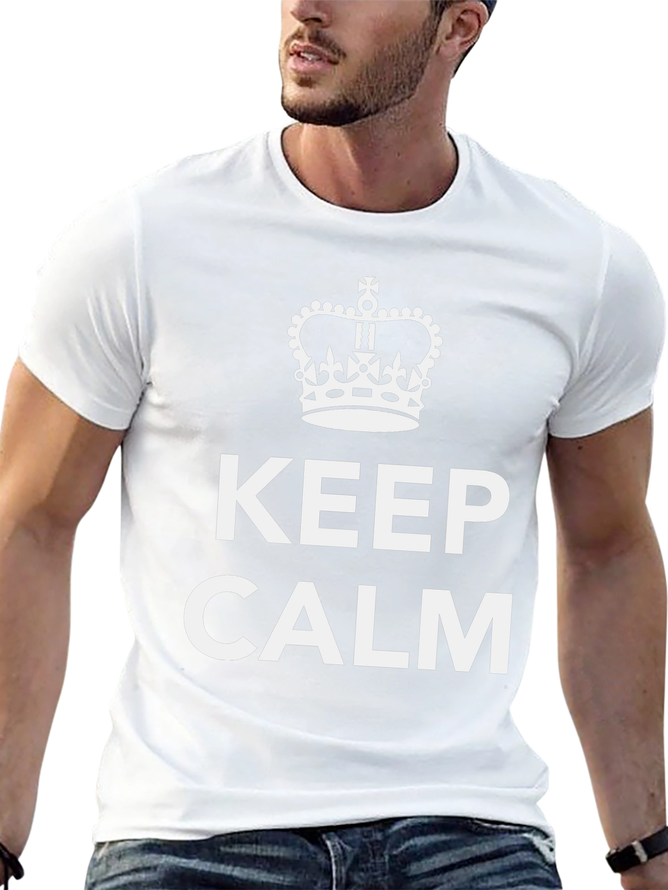 Keep Calm Graphic T-Shirt - Classic Slogan Tee