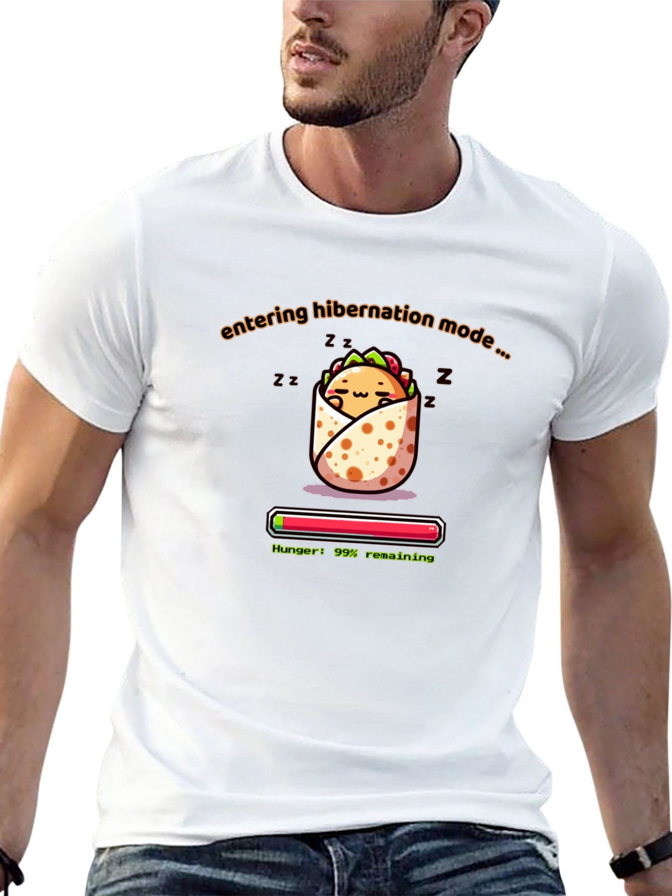 Hibernation Mode Burrito T-Shirt - Funny Foodie Tee