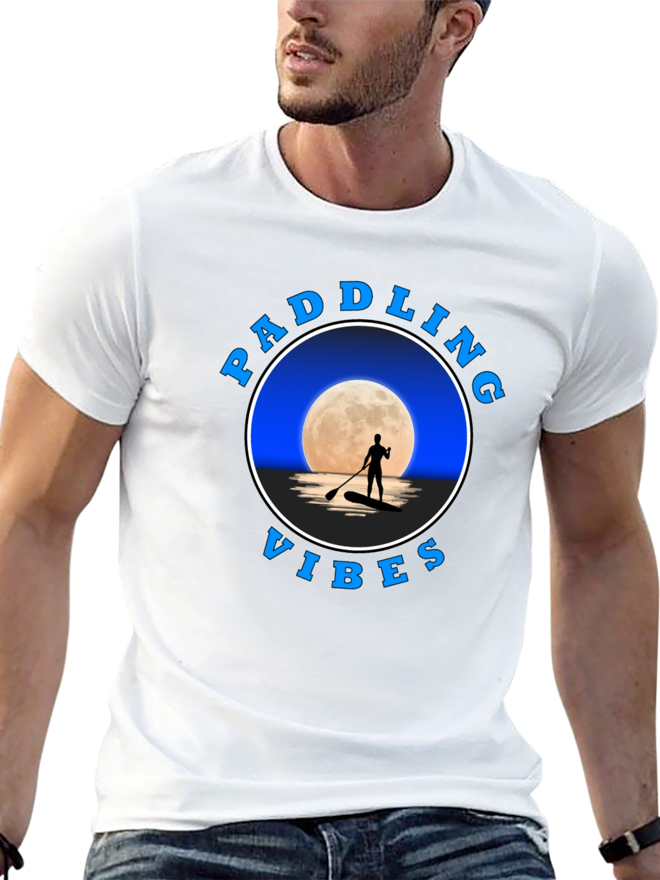 Paddling Vibes T-Shirt: Moonlit Water Adventure Tee